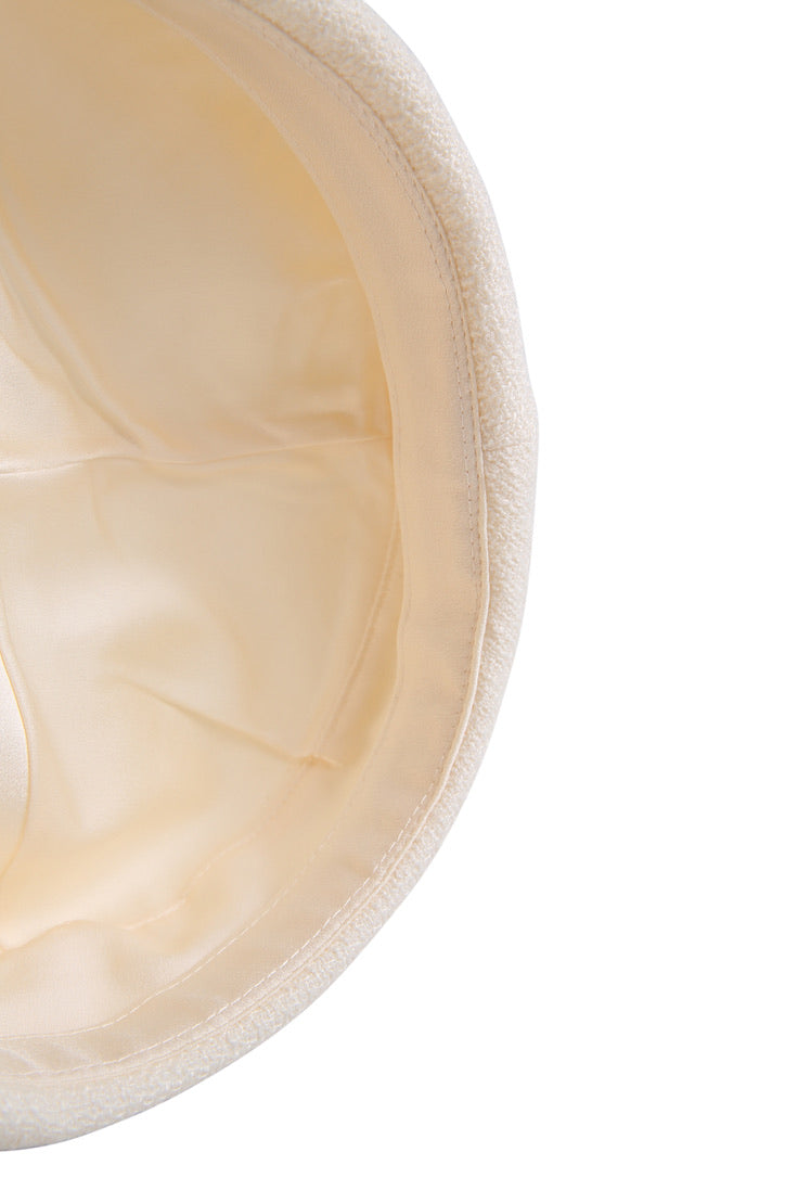 Small Pearl Embellished Bow-knot White Beret Hats