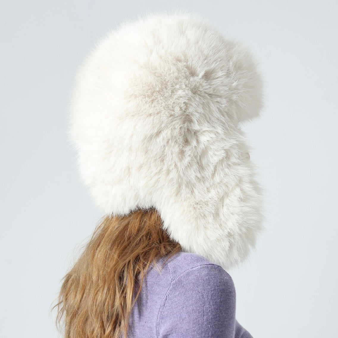 Faux Fur Thick Warm Headband Winter Fluffy Trapper Hat with Ear Flaps