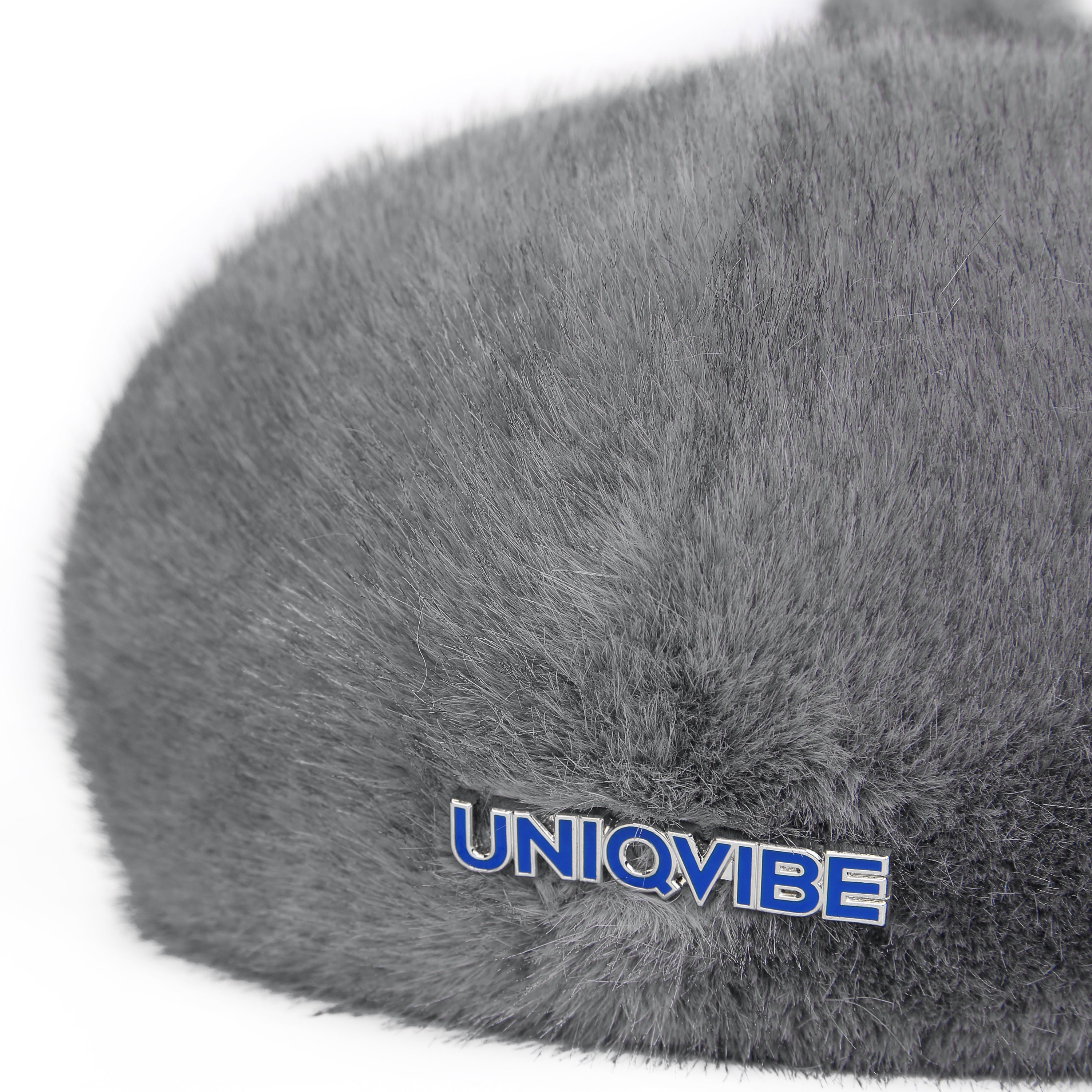 Faux Fur Imitation Mink lacquered Metal Brooch Beret Hat