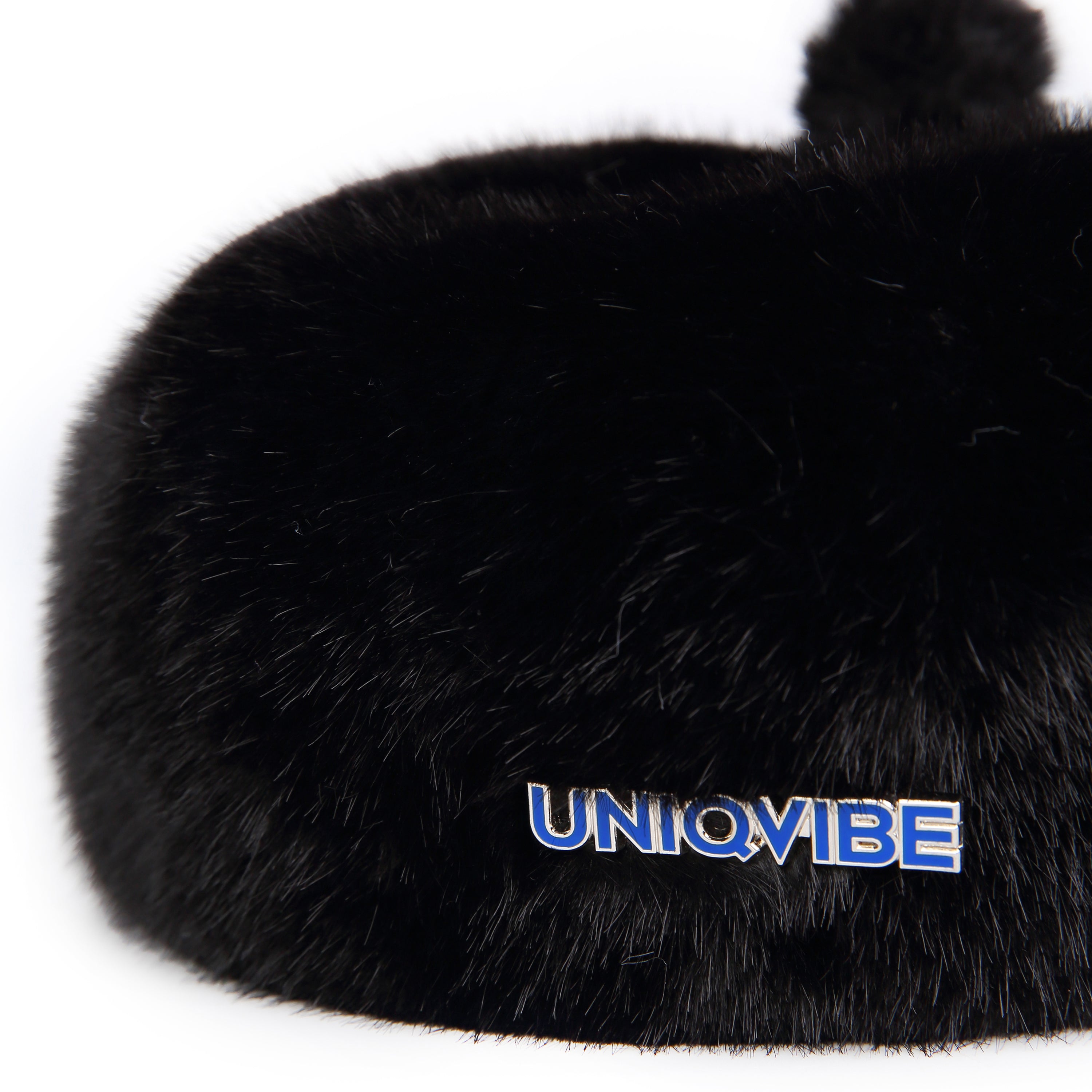 Faux Fur Imitation Mink lacquered Metal Brooch Beret Hat