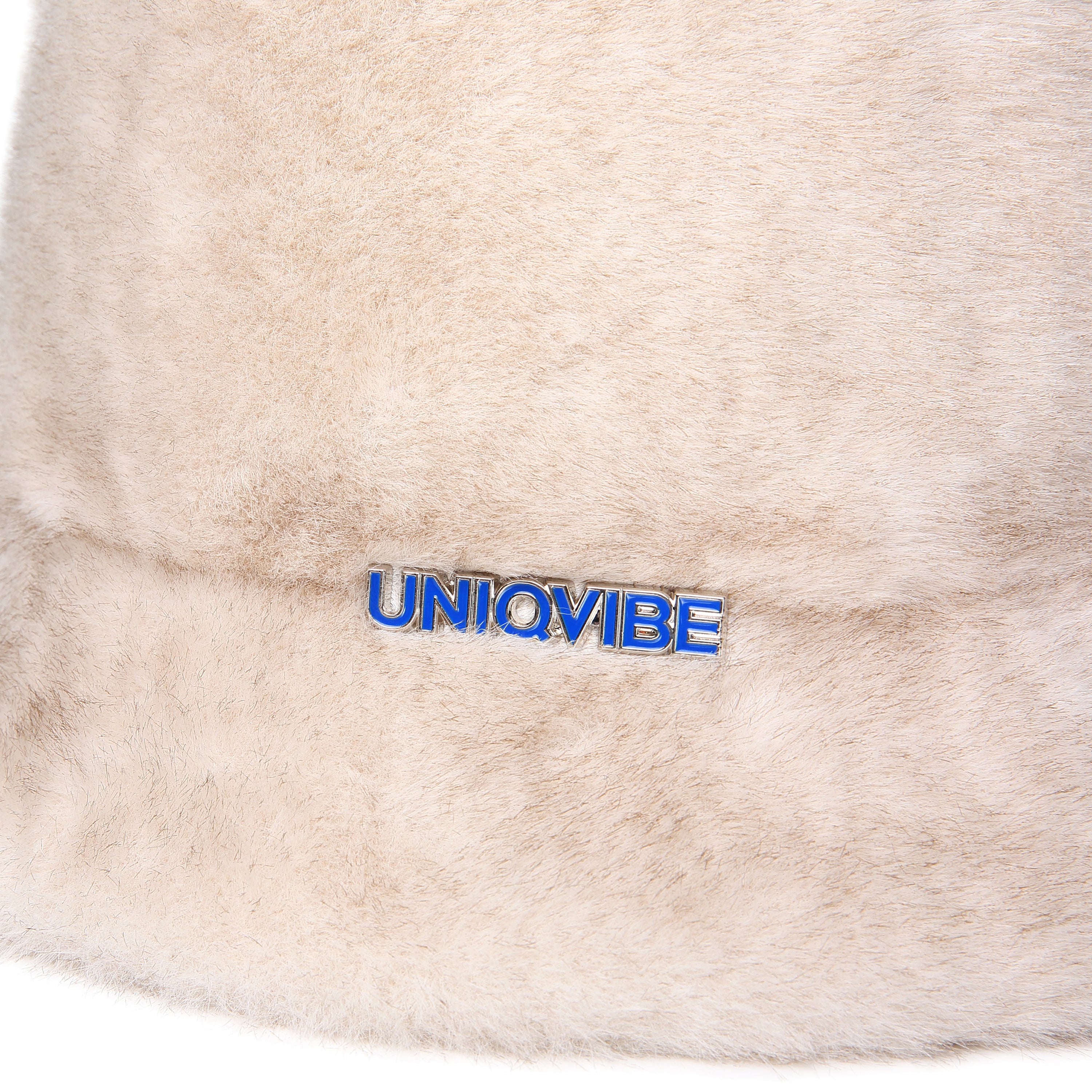 Faux Fur Imitation Mink lacquered Metal Brooch Bucket Hat