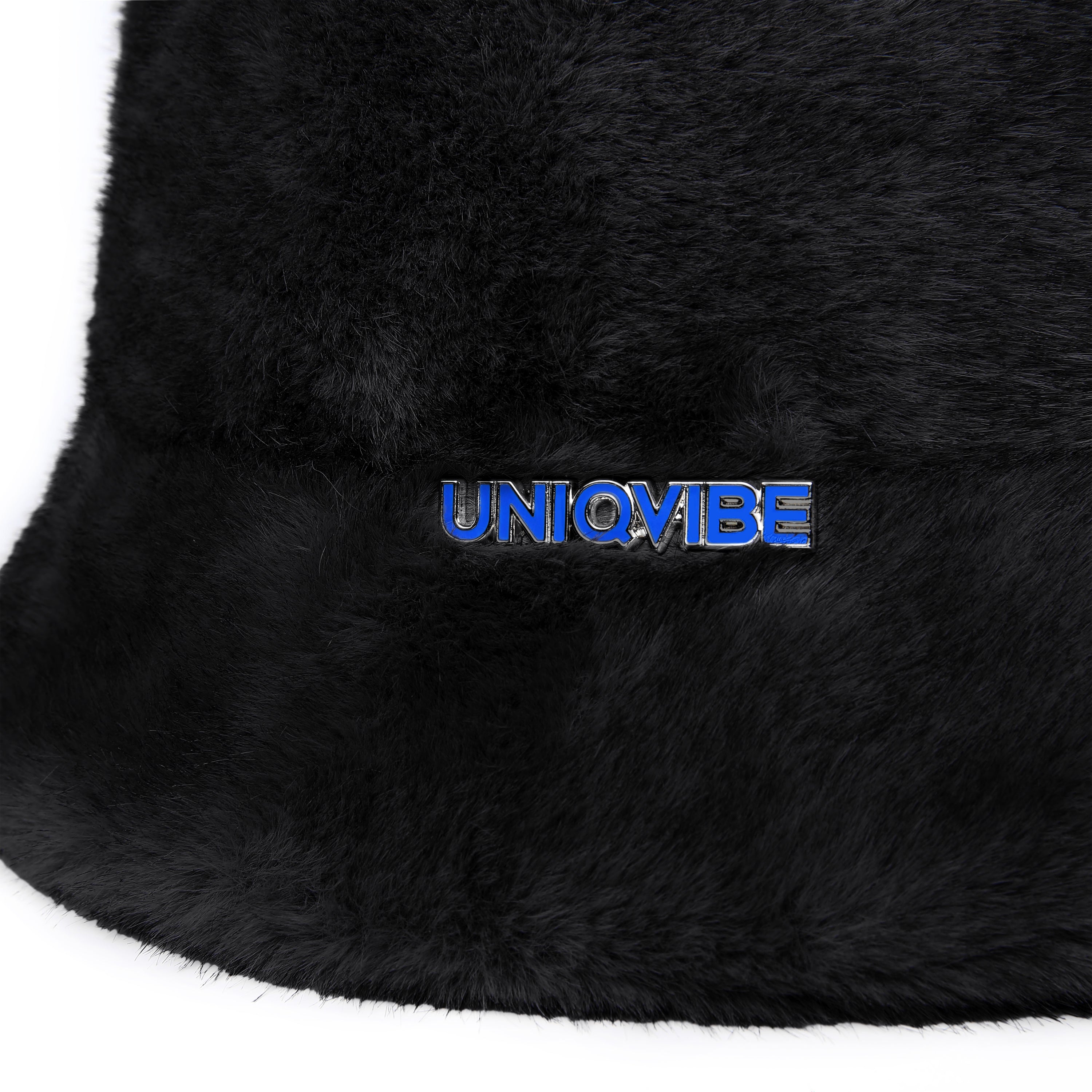 Faux Fur Imitation Mink lacquered Metal Brooch Bucket Hat