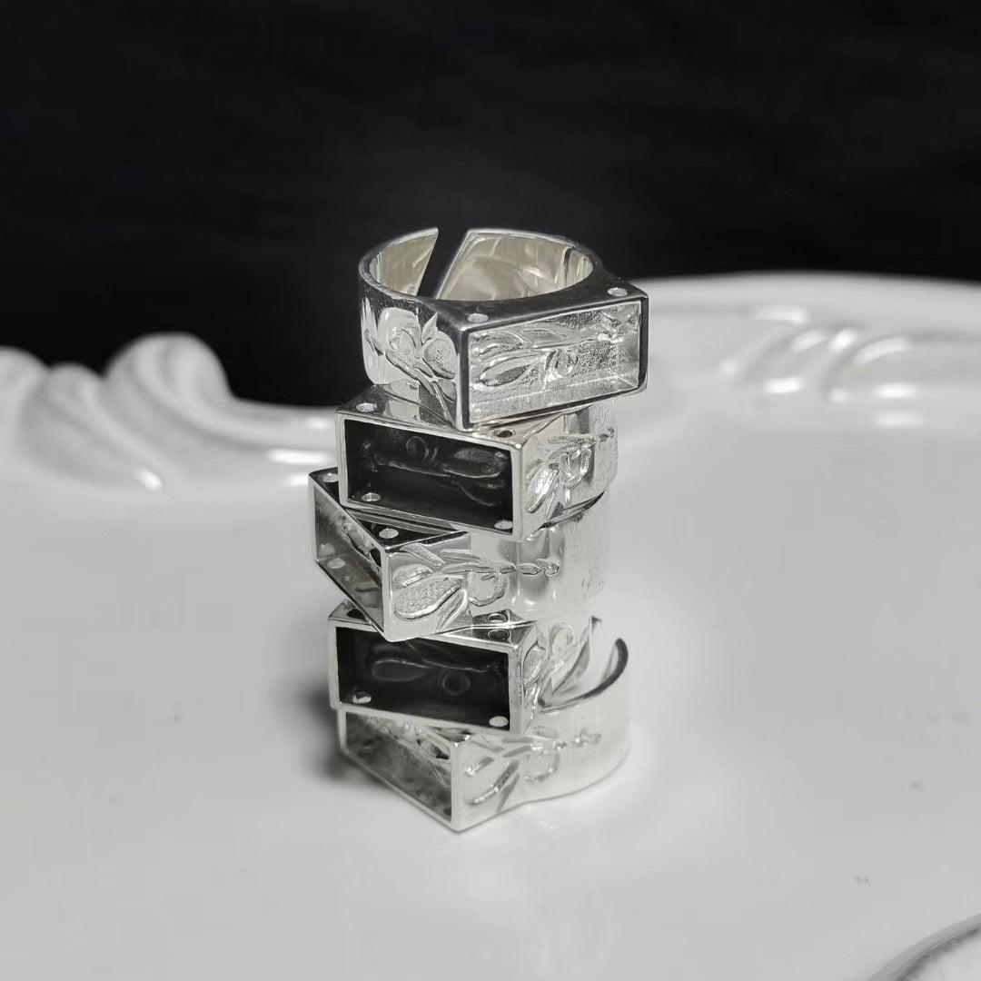 A Flower Lie In The Coffin Sterling Silver Ring - Uniqvibe