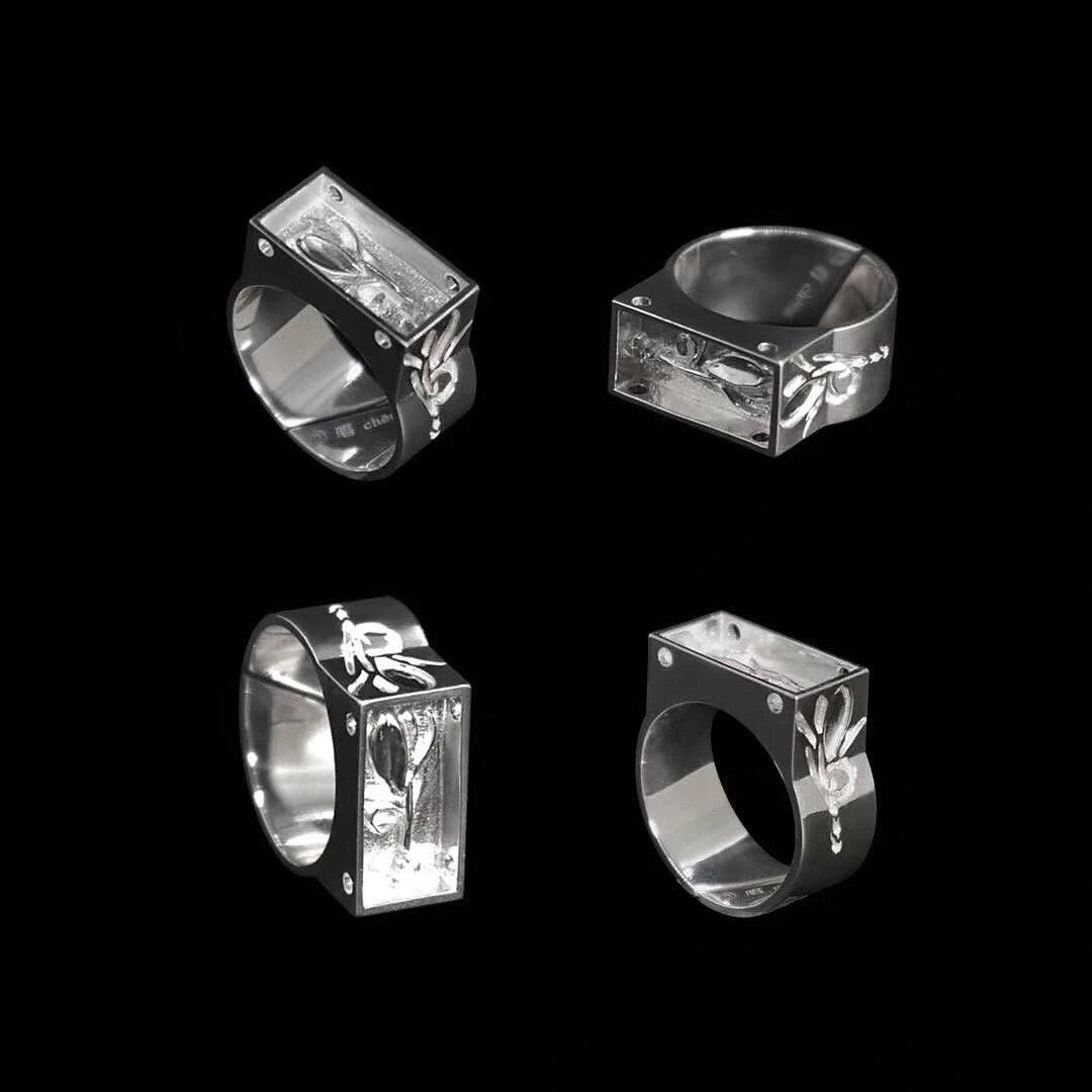 A Flower Lie In The Coffin Sterling Silver Ring - Uniqvibe