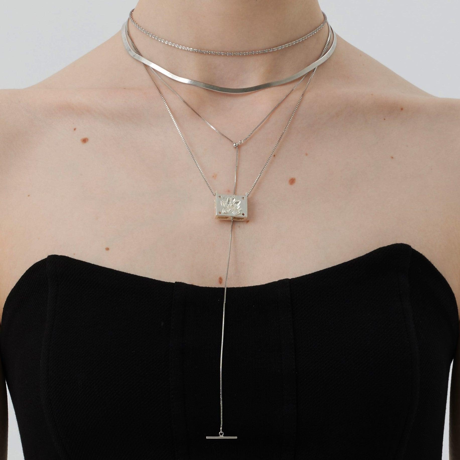 Adjustable Length Stick Sterling Silver Necklace - Uniqvibe