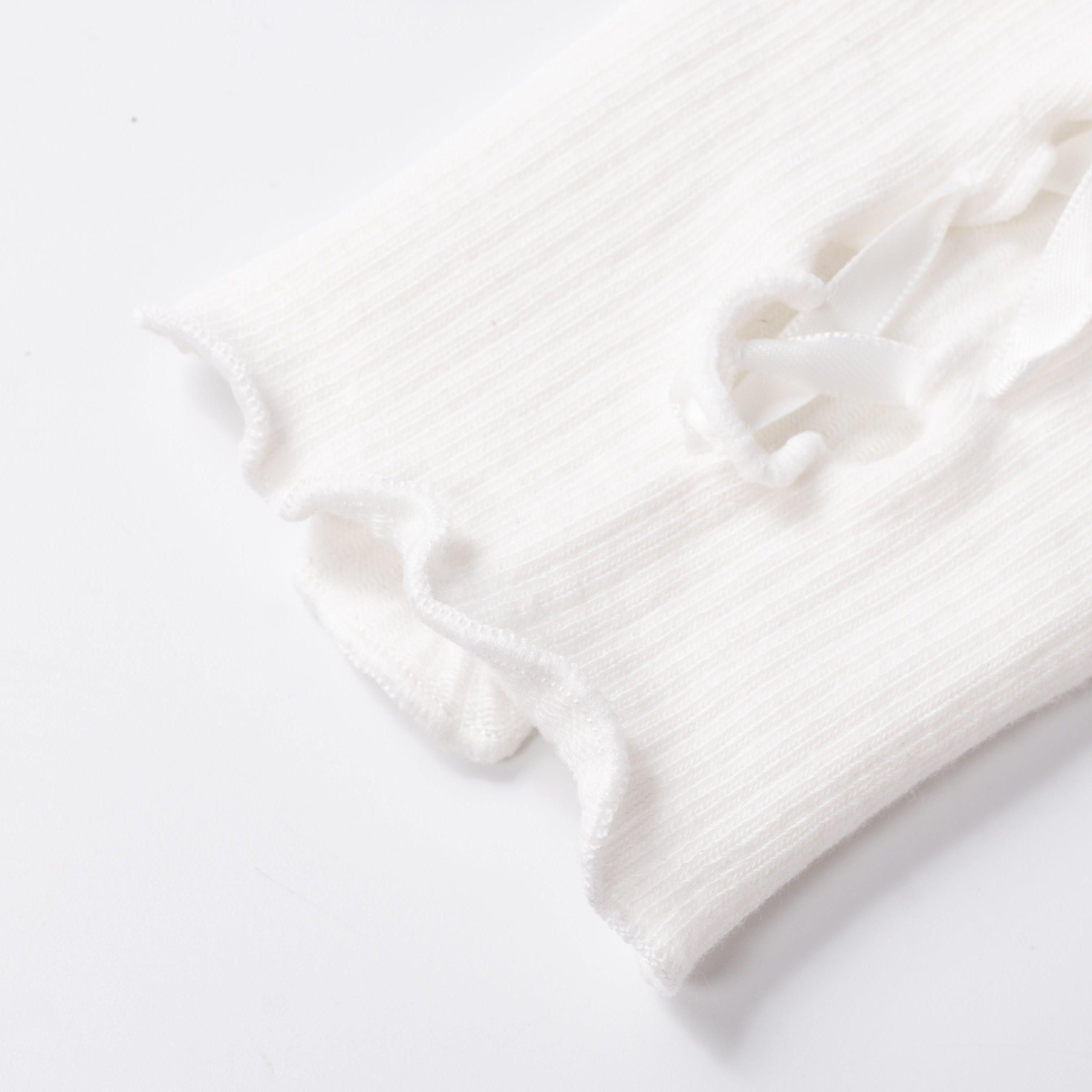 Ballet Bandages Lace Cotton Patchwork Sleeves White/Black - Uniqvibe