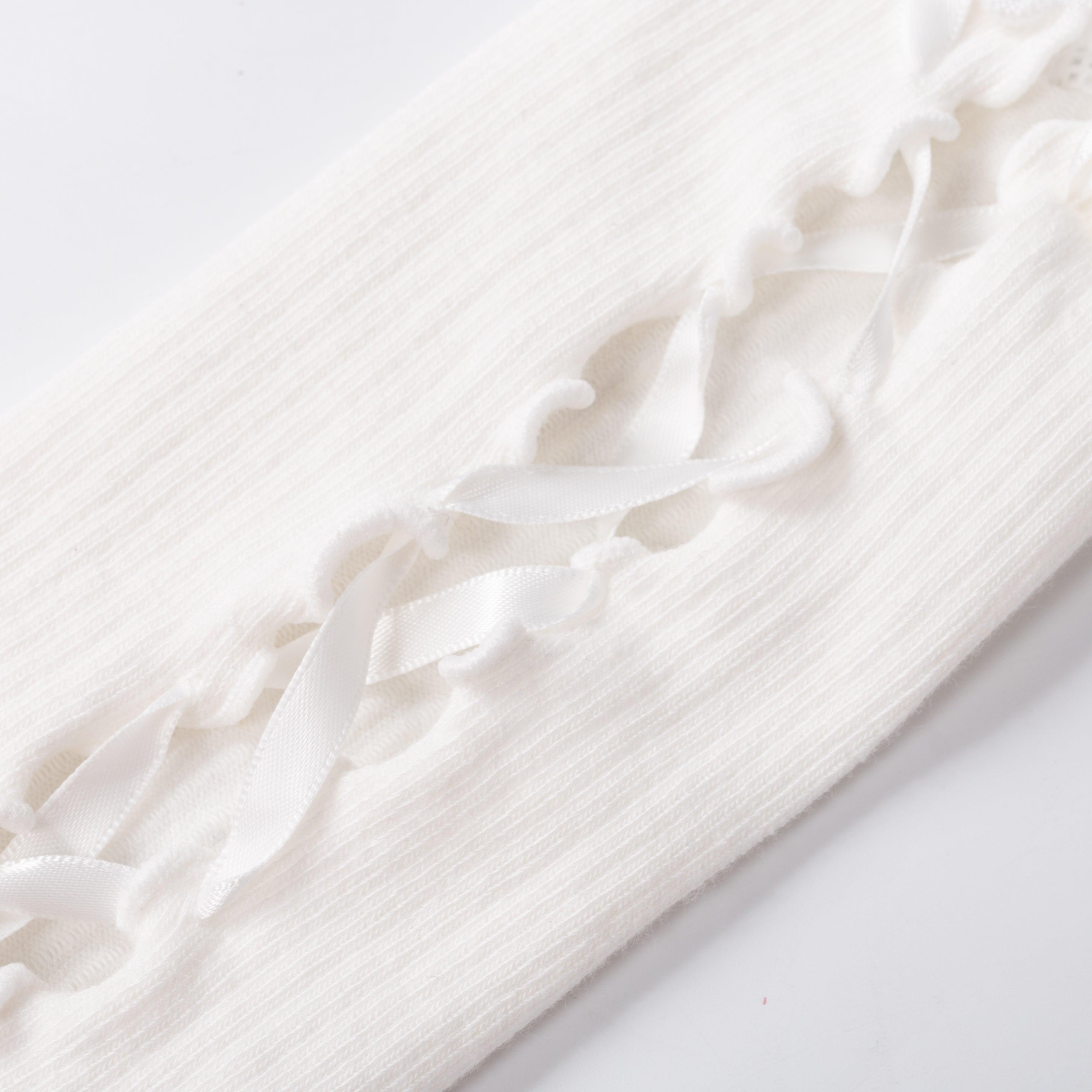 Ballet Bandages Lace Cotton Patchwork Sleeves White/Black - Uniqvibe