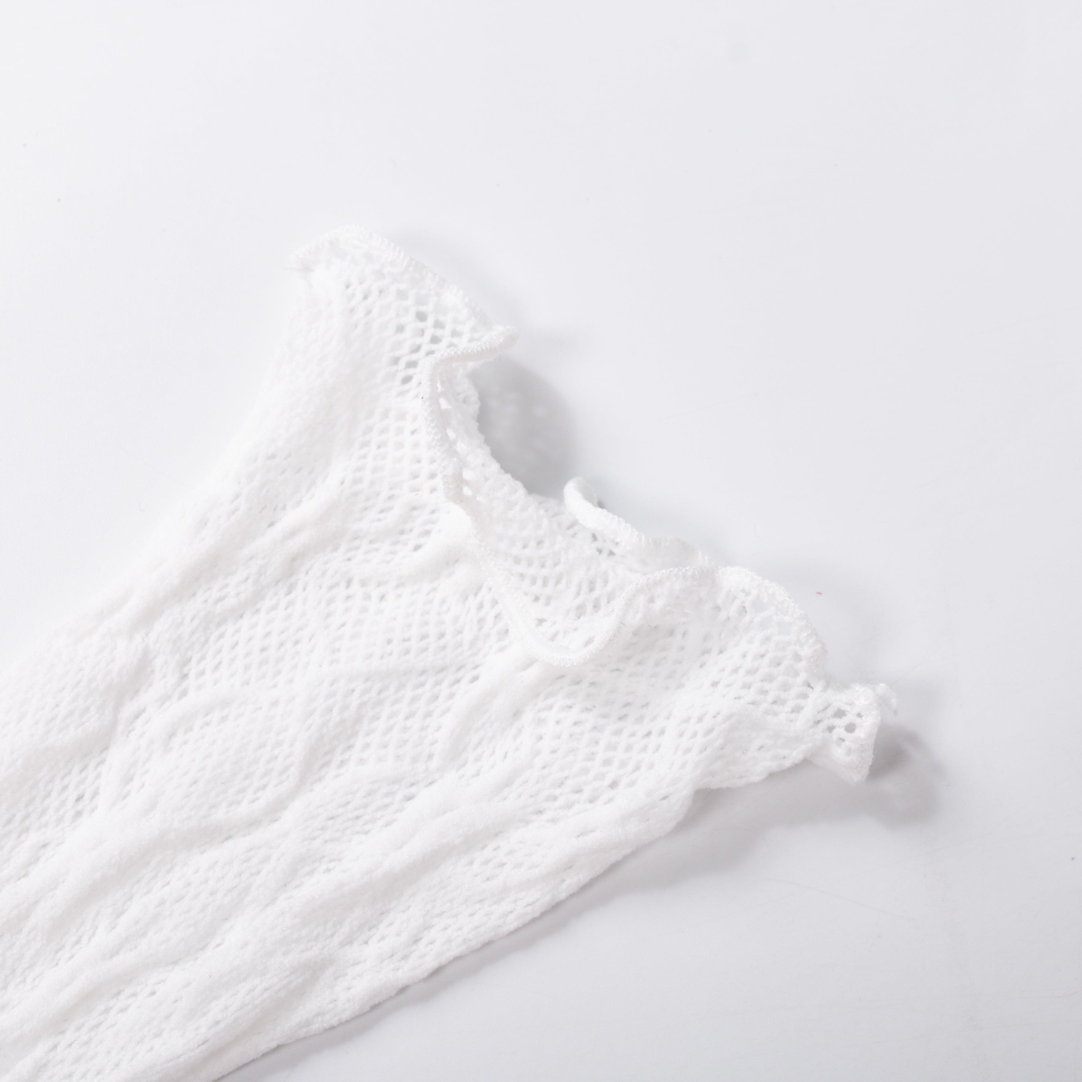 Ballet Bandages Lace Cotton Patchwork Sleeves White/Black - Uniqvibe