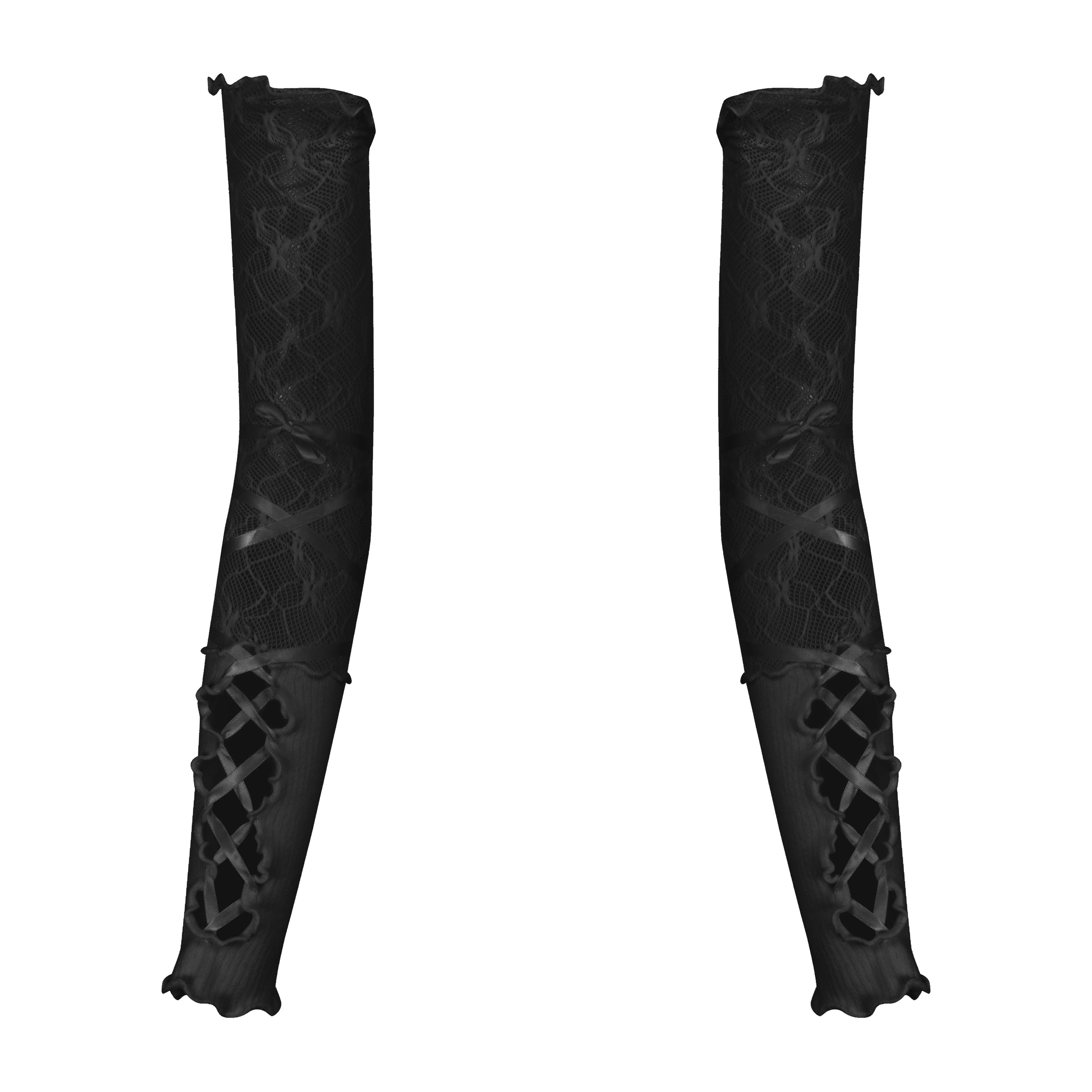 Ballet Bandages Lace Cotton Patchwork Sleeves White/Black - Uniqvibe