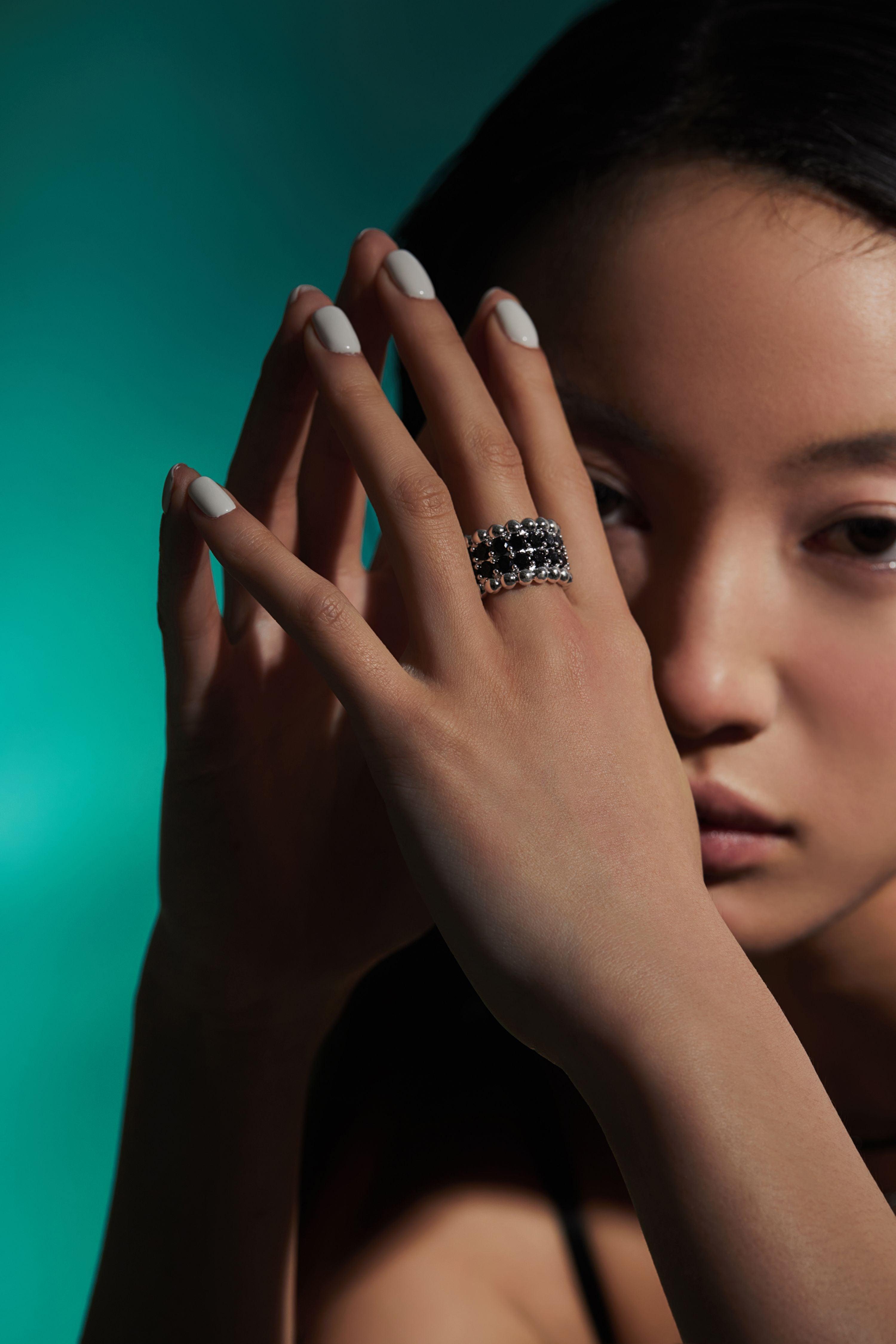 Beaded Edge Crystal Ring - Uniqvibe