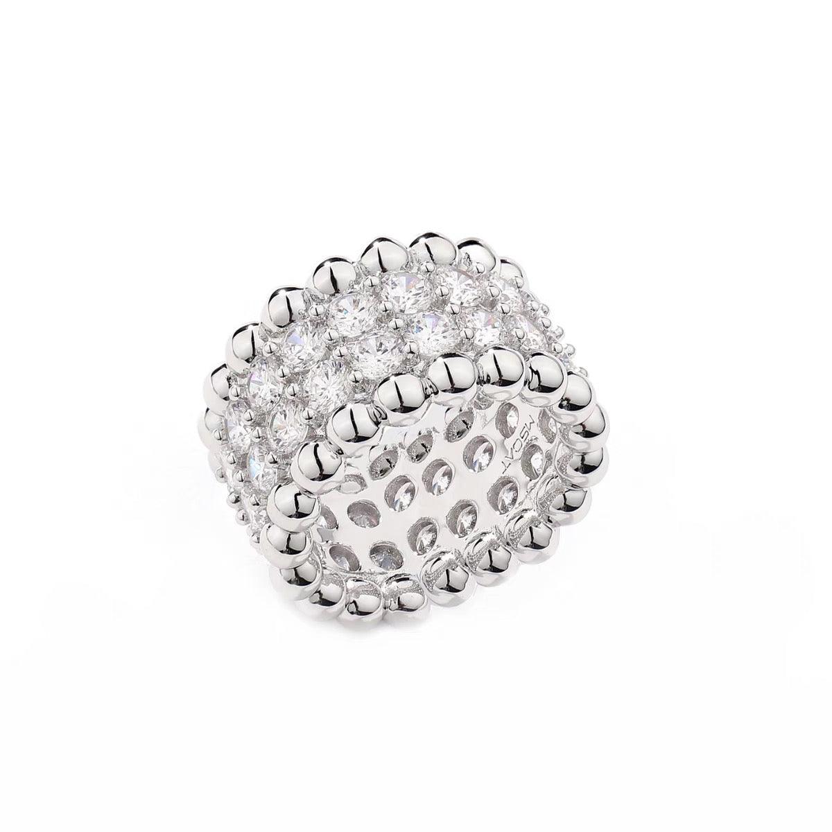 Beaded Edge Crystal Ring - Uniqvibe