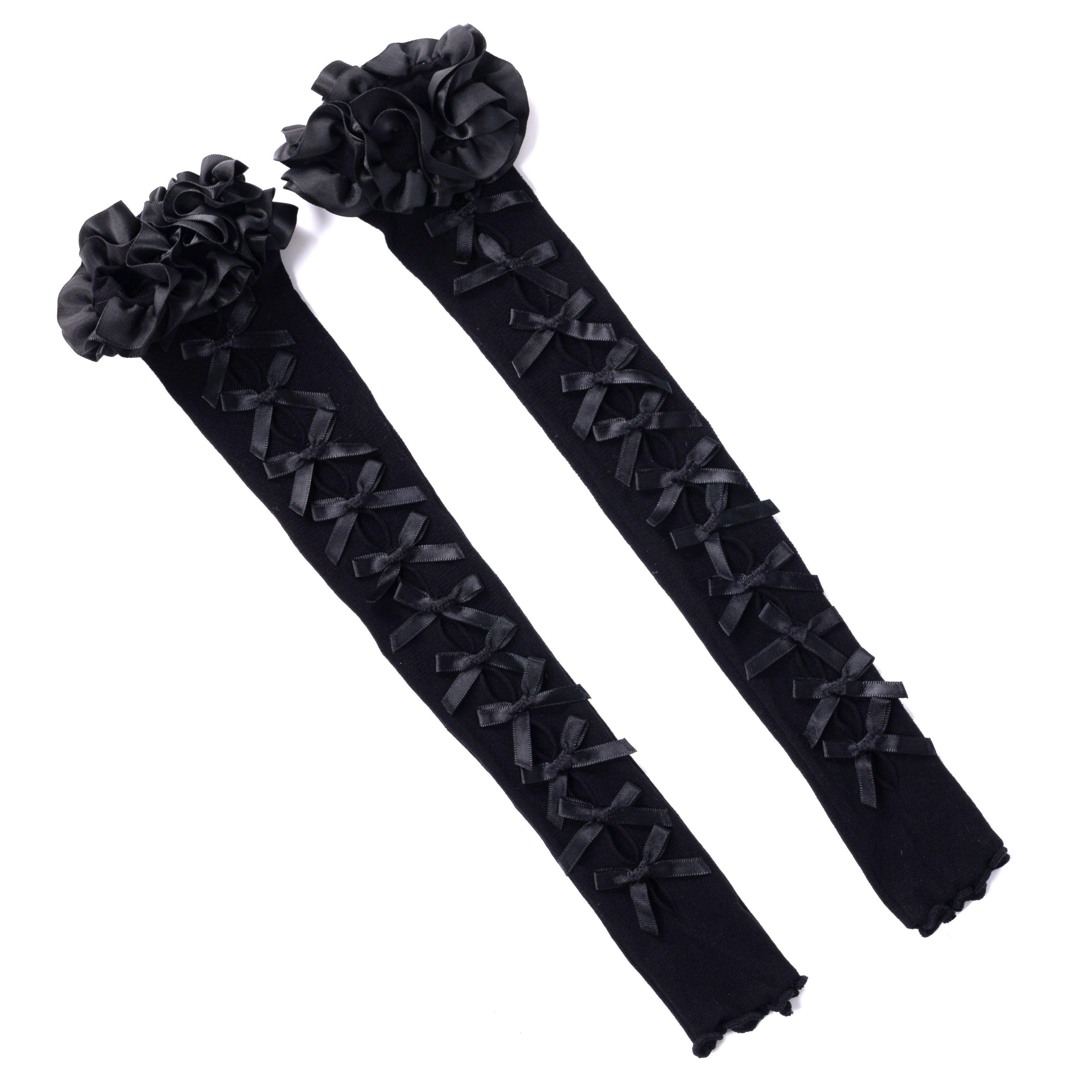 Black Cutout Bow With Satin Pleated Sleeves - Uniqvibe