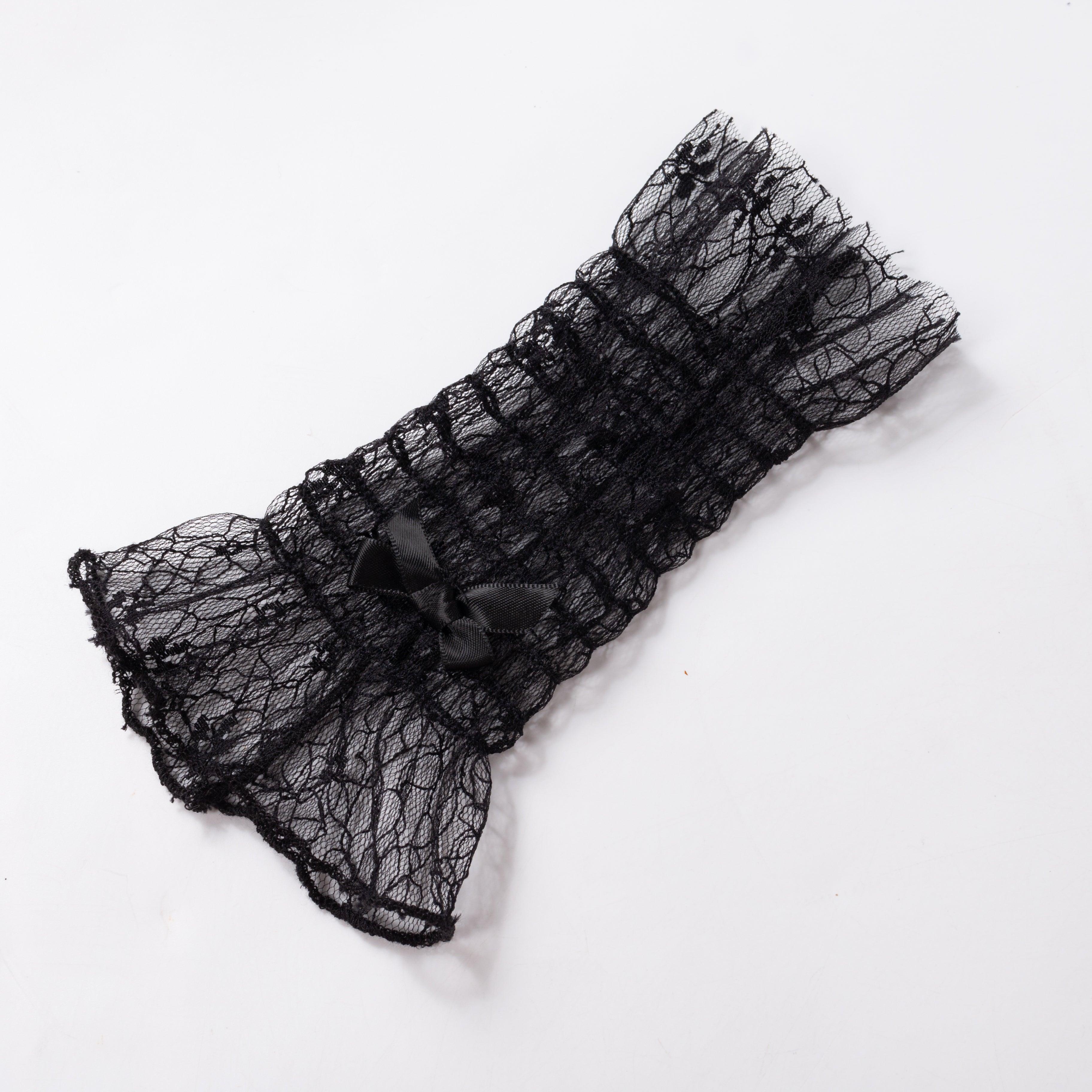 Black/white lace tulle bow short sleeve sleeves - Uniqvibe