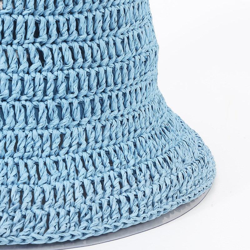 Blue Straw Beach Bucket Hat - Uniqvibe