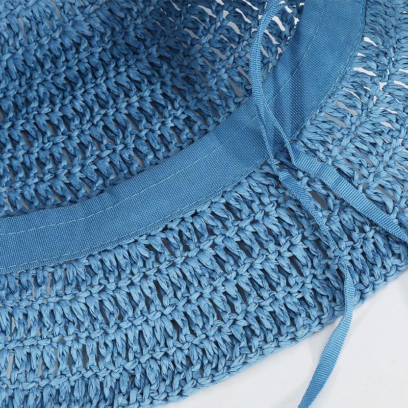 Blue Straw Beach Bucket Hat - Uniqvibe