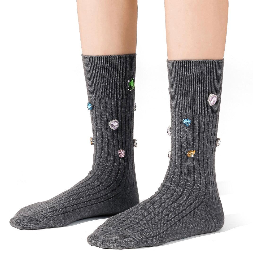 Colorful Diamond Cotton Short Socks - Uniqvibe