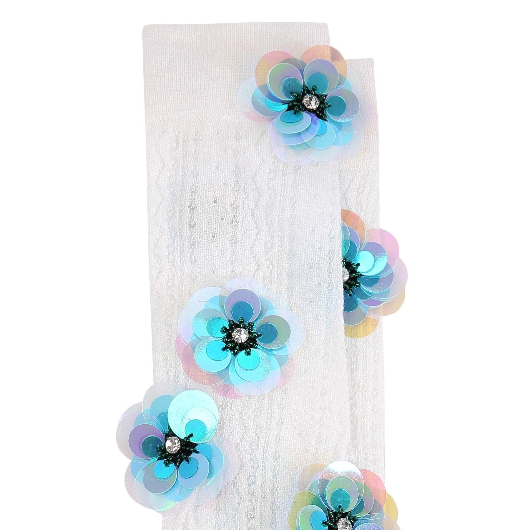 Colorful Flower Lace White Long Socks - Uniqvibe