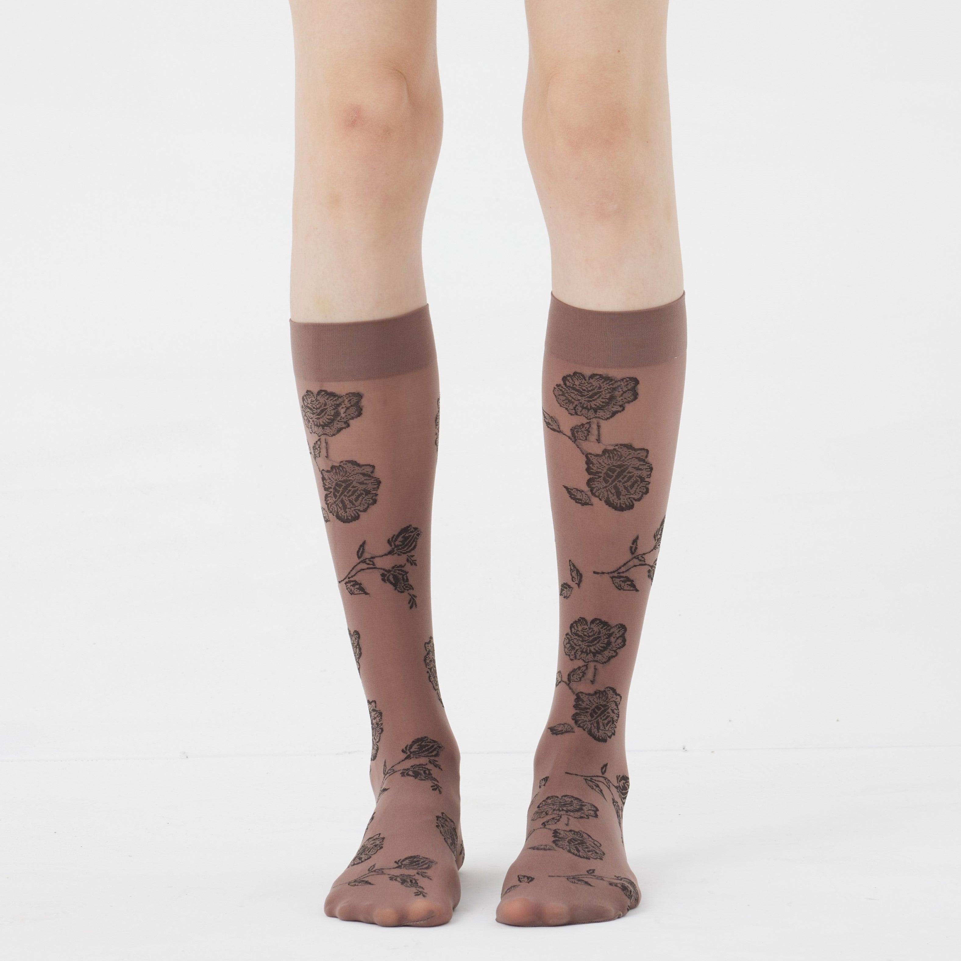 Delicate Floral Patterns Long Socks - Uniqvibe
