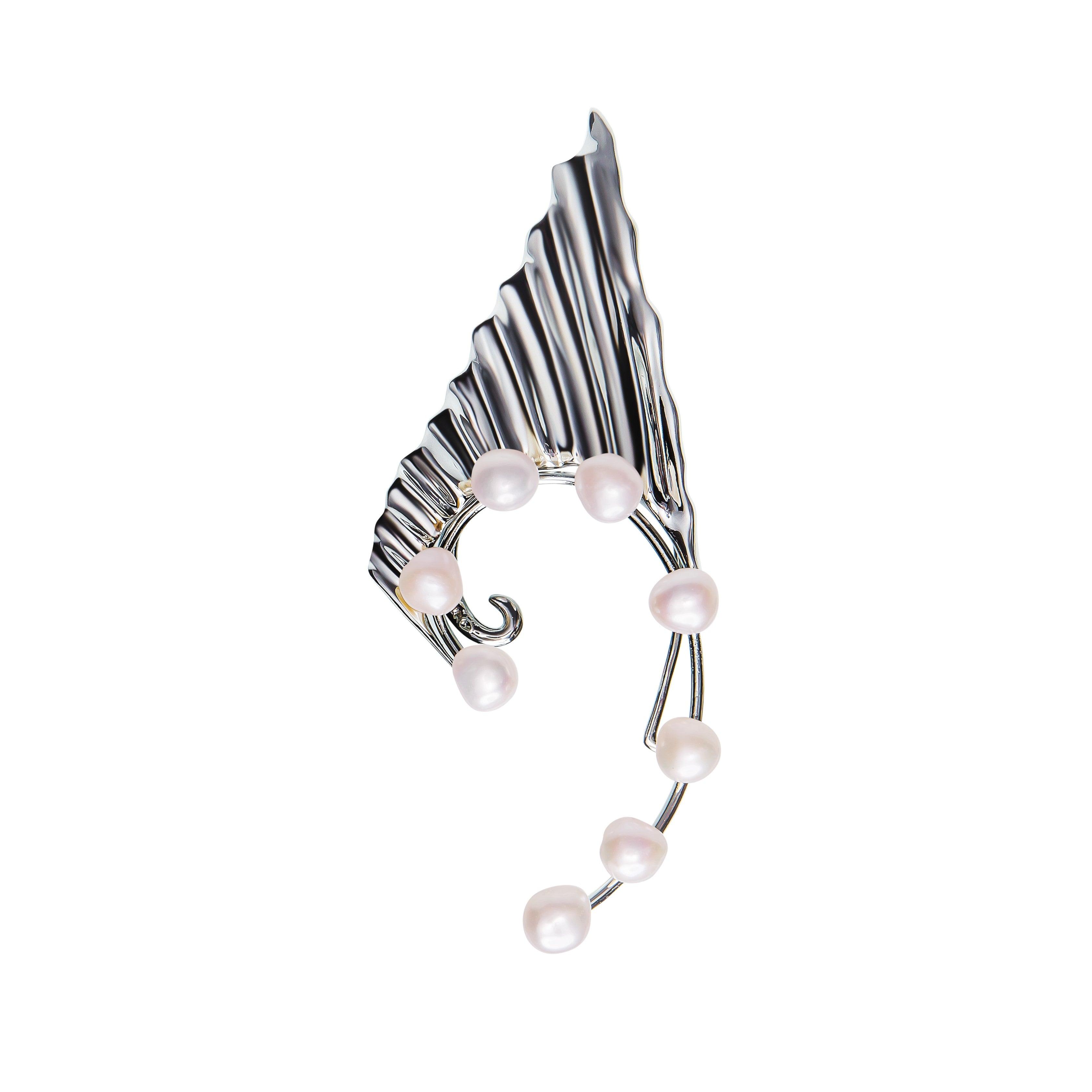 Fish Fin Baroque Pearl Earring - Uniqvibe