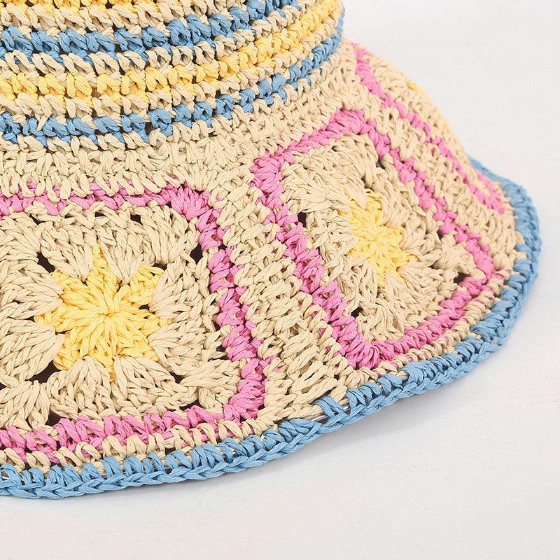 Flower Straw Beach Bucket Hat - Uniqvibe