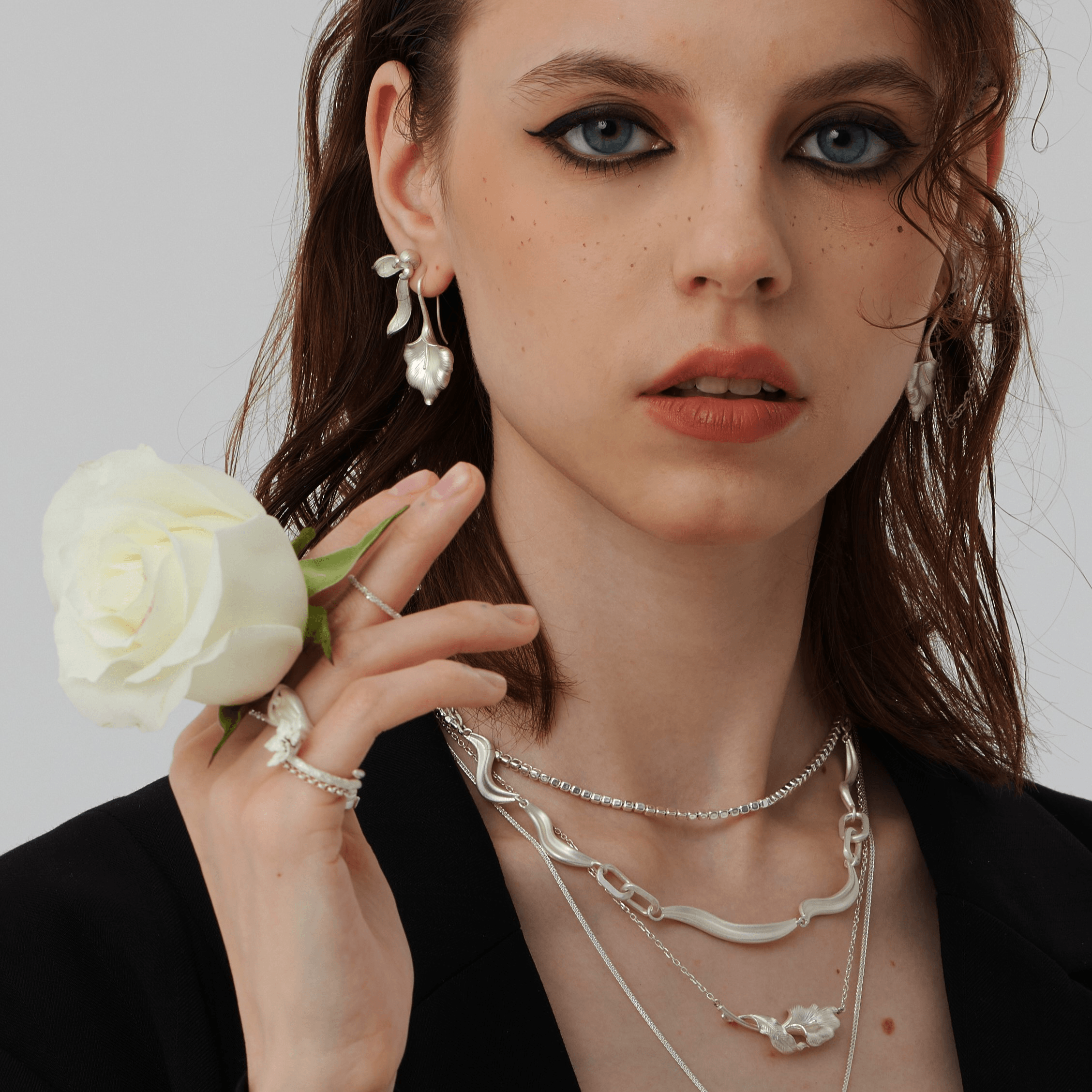 Frosted Sterling Silver Calla Lily Earrings - Uniqvibe