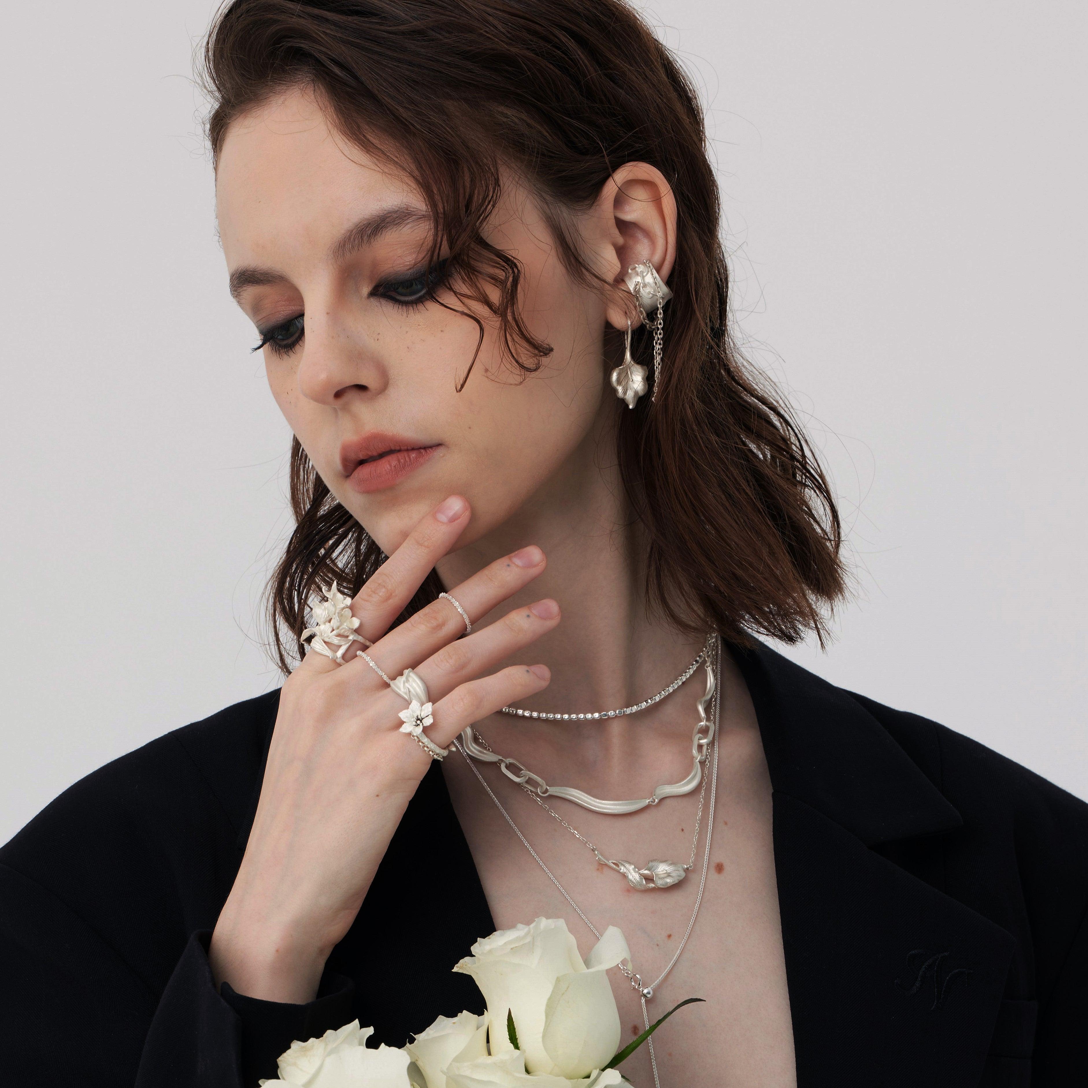 Frosted Sterling Silver Calla Lily Earrings - Uniqvibe