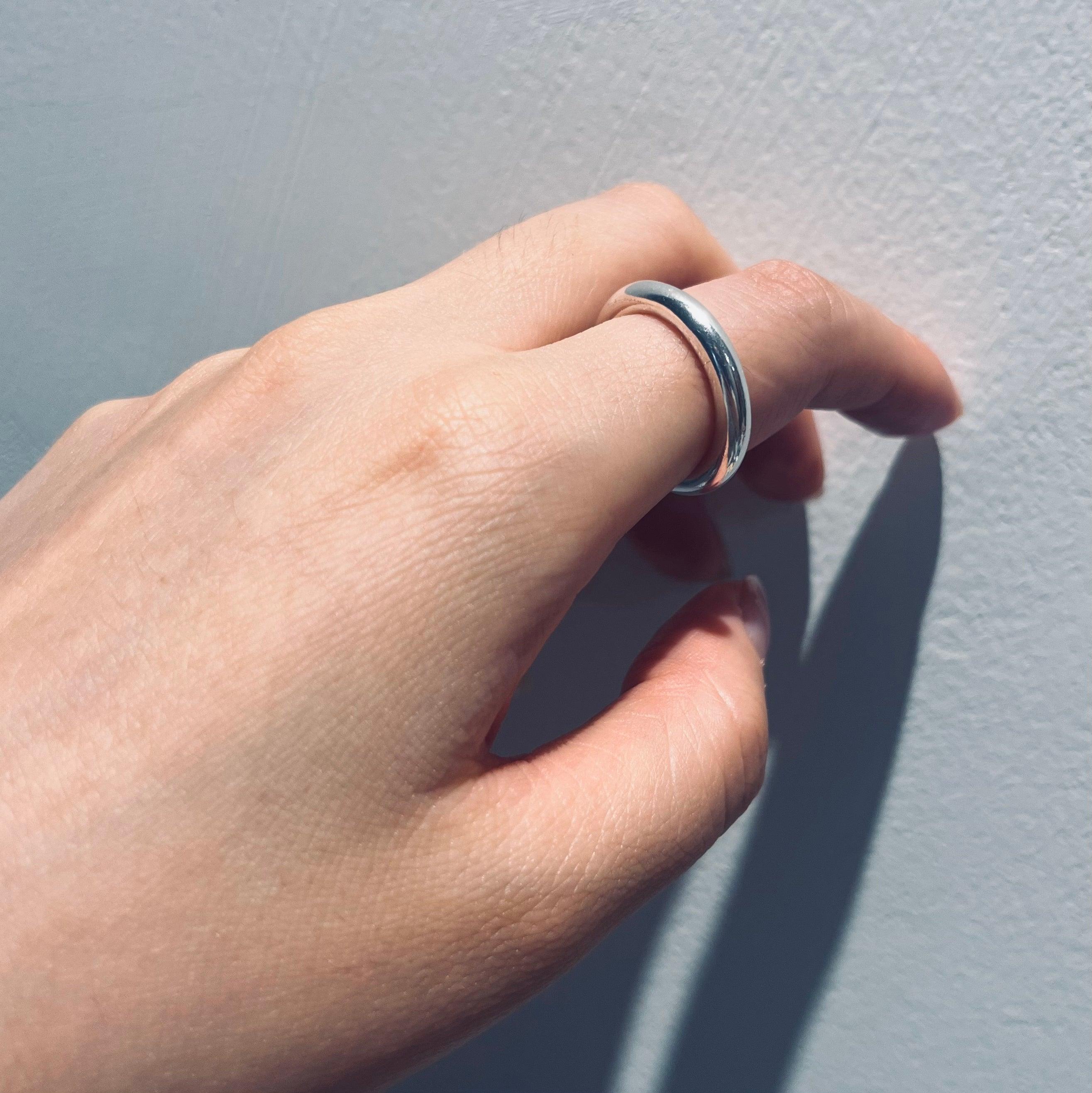 Handmade 3.5mm Thick Pure 990 Sterling Silver Ring - Uniqvibe