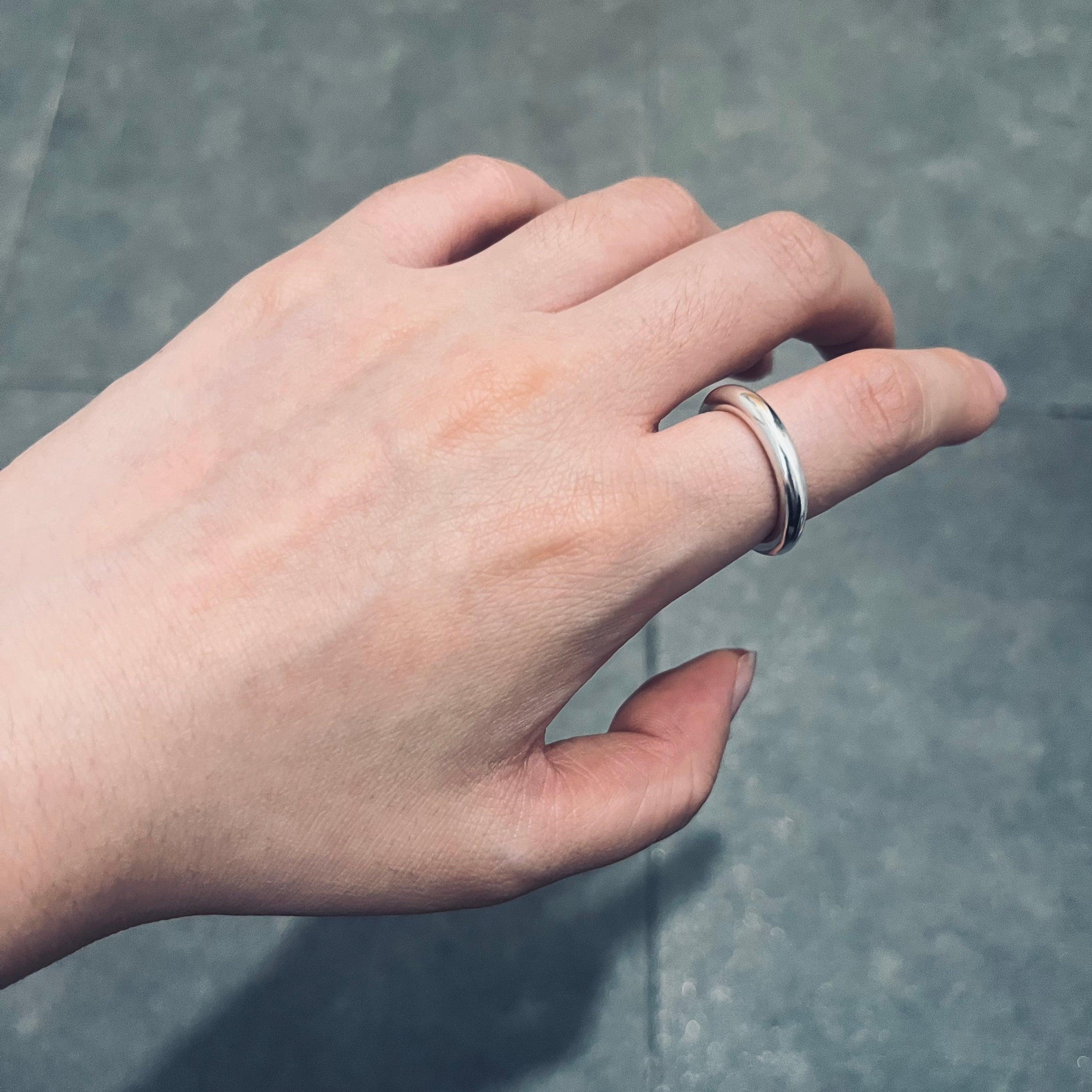 Handmade 3.5mm Thick Pure 990 Sterling Silver Ring - Uniqvibe