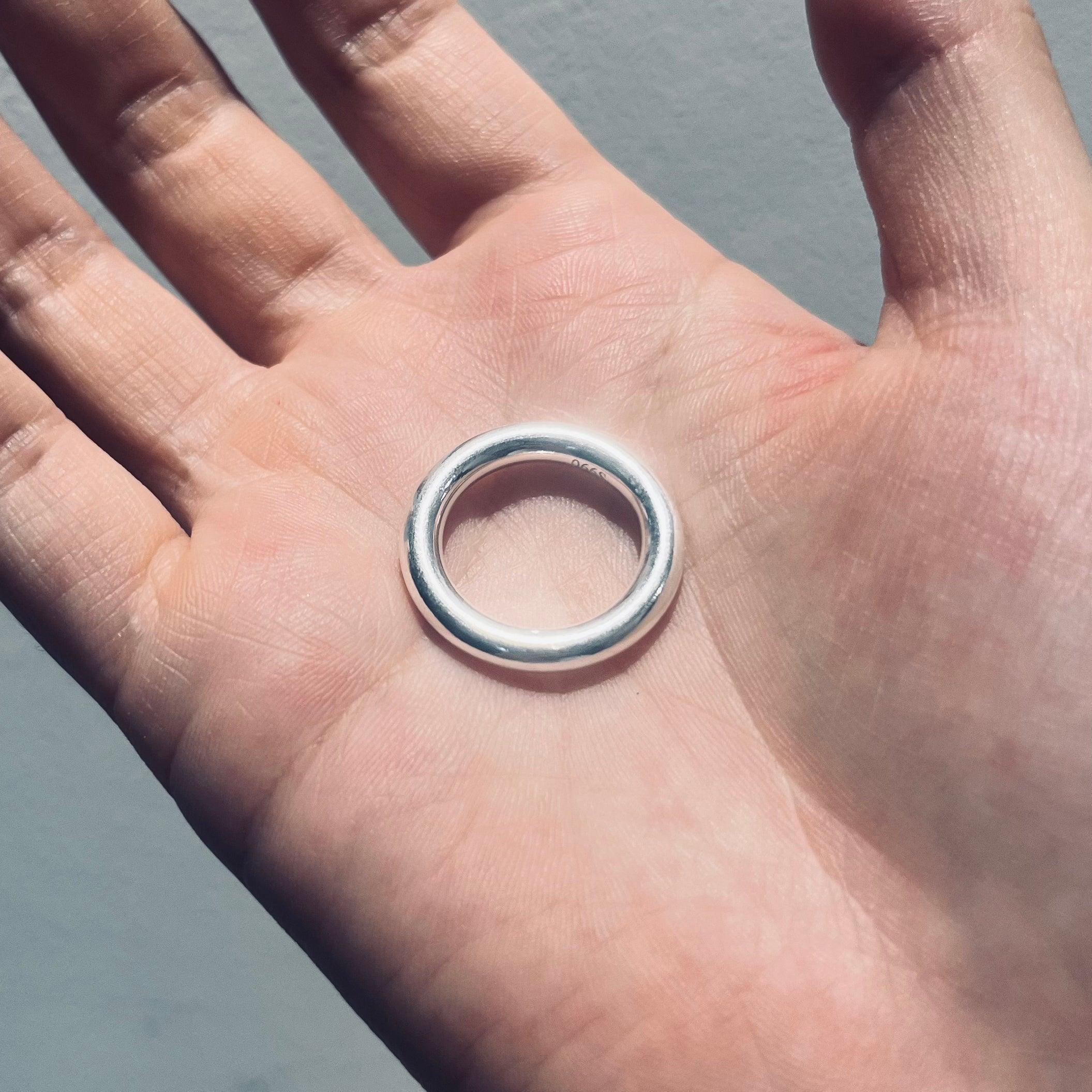 Handmade 3.5mm Thick Pure 990 Sterling Silver Ring - Uniqvibe