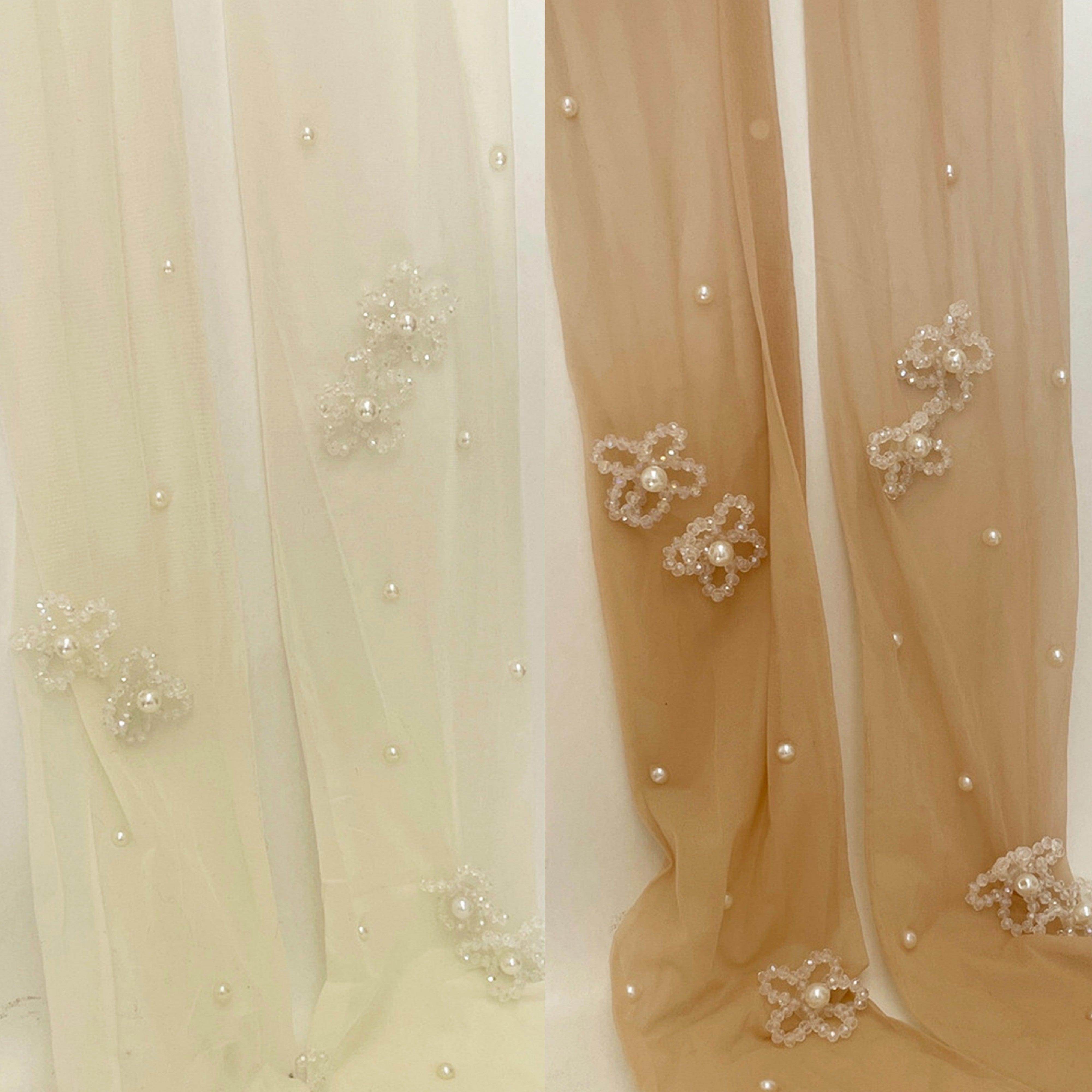 Handmade Beaded Floral Tights - Uniqvibe