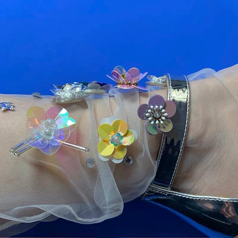 Handmade Floral Embellished Socks - Uniqvibe