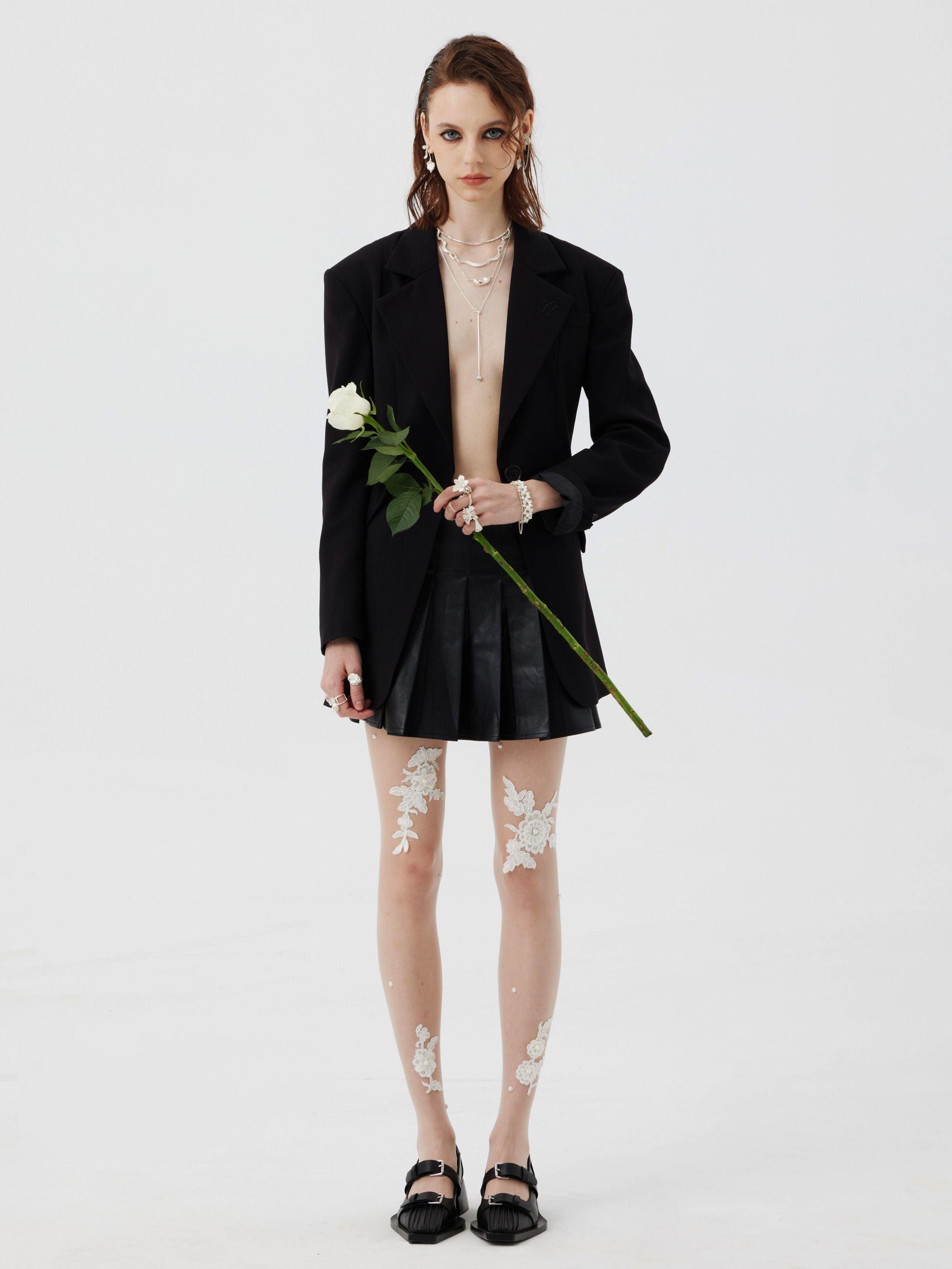 Handmade Flower Embroidered Tights - Uniqvibe