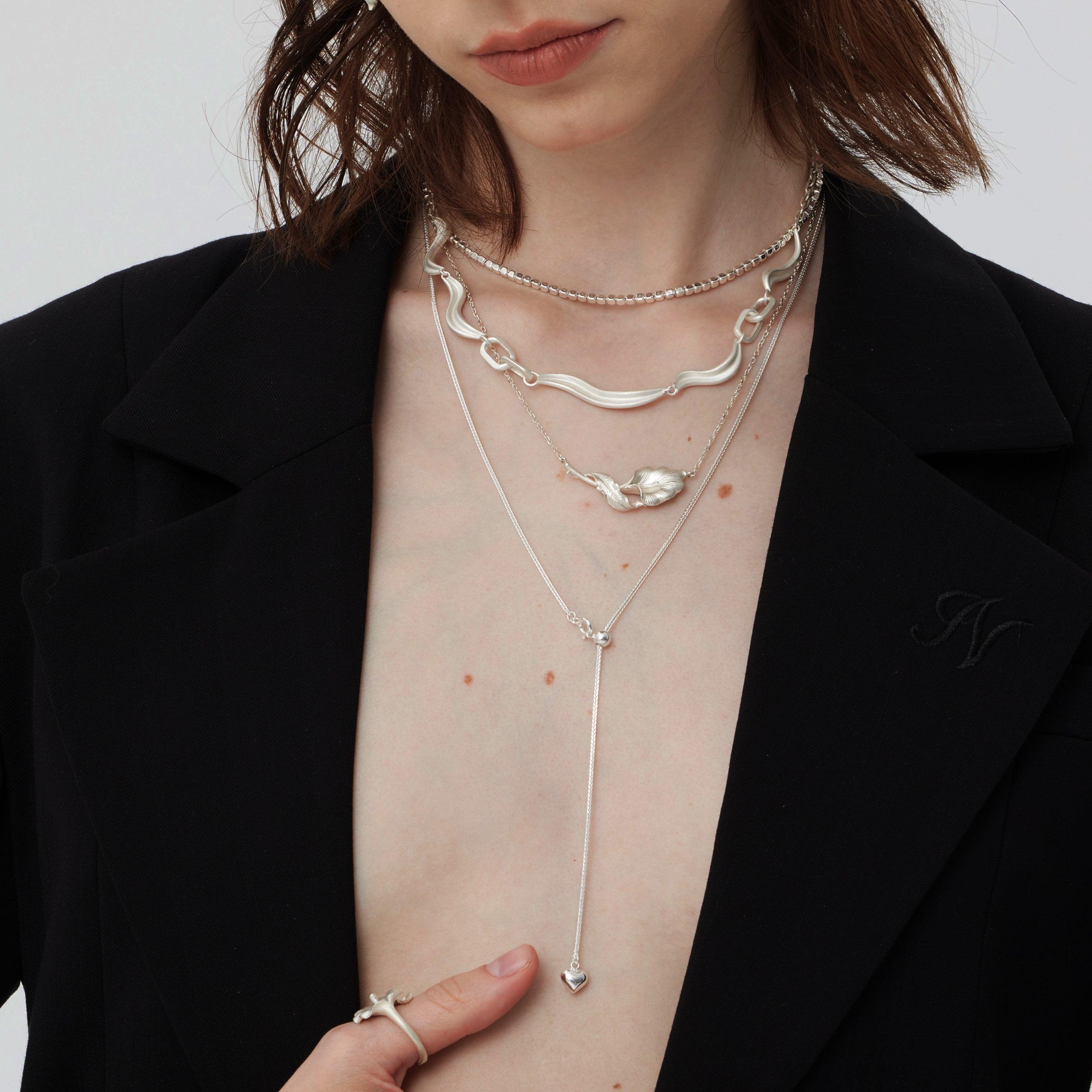 Heart Adjustable Length Sterling Silver Necklace - Uniqvibe