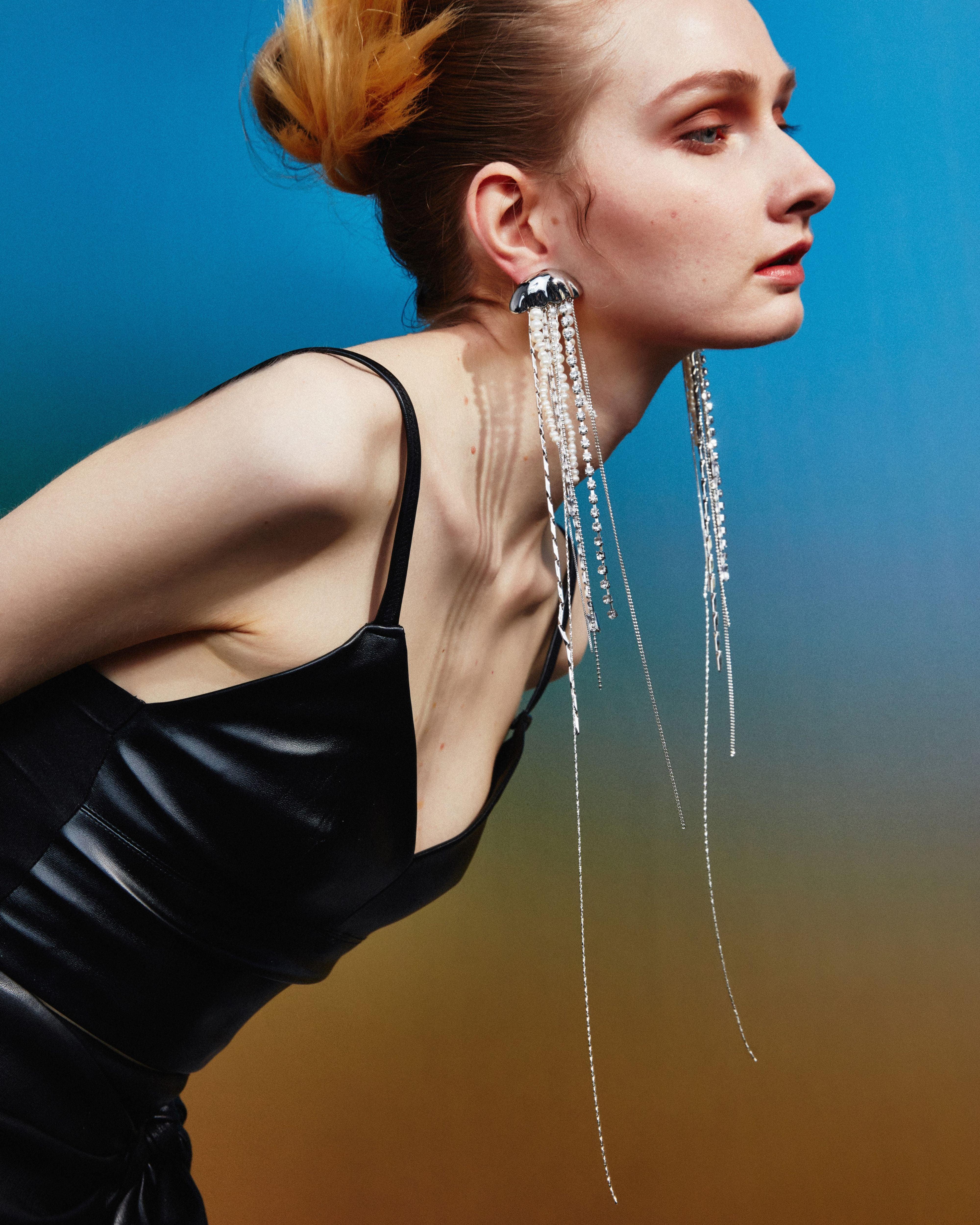 Jellyfish Tassels Baroque Pearl Ear Cuff 1 Piece - Uniqvibe