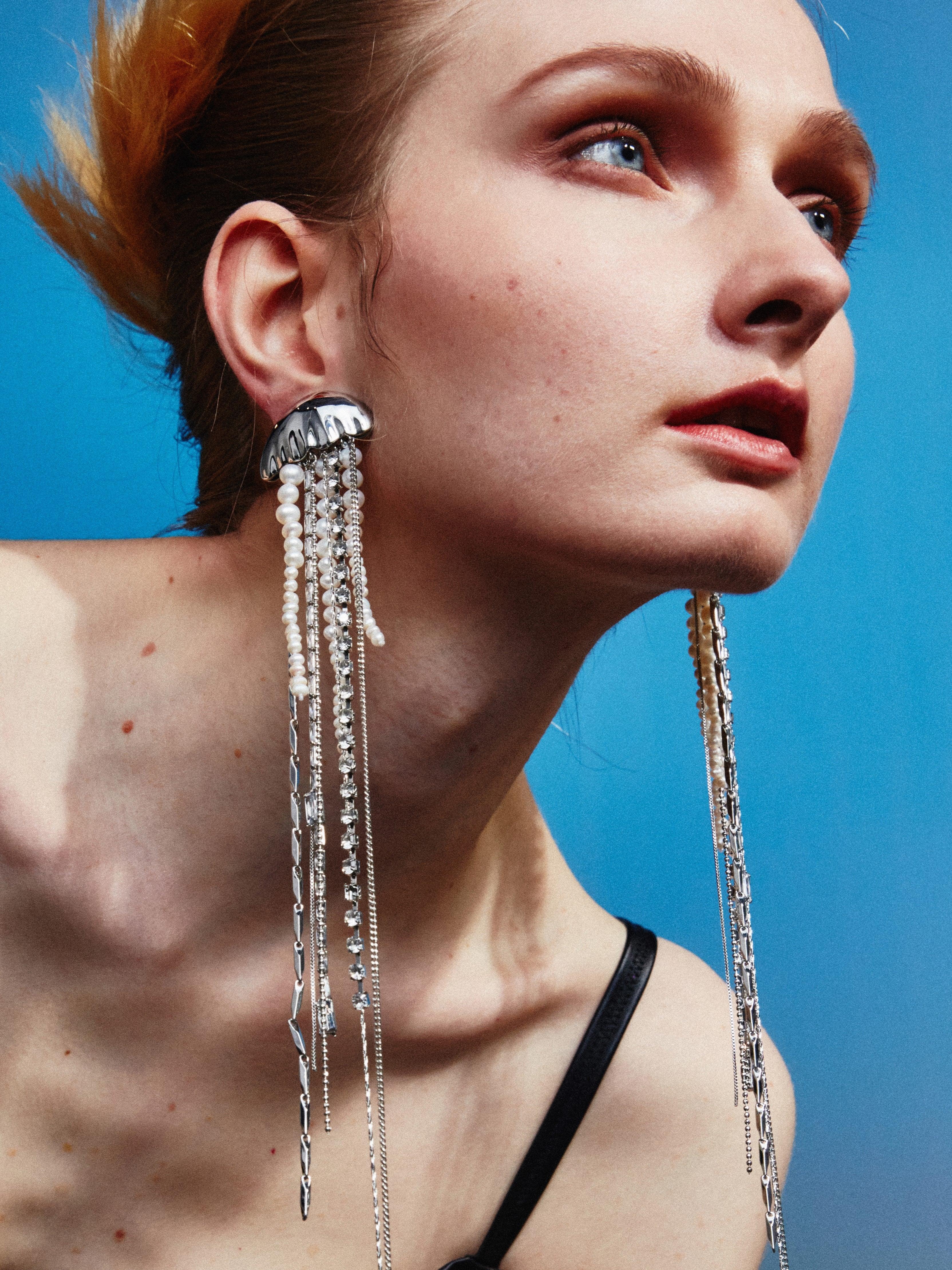 Jellyfish Tassels Baroque Pearl Ear Cuff 1 Piece - Uniqvibe