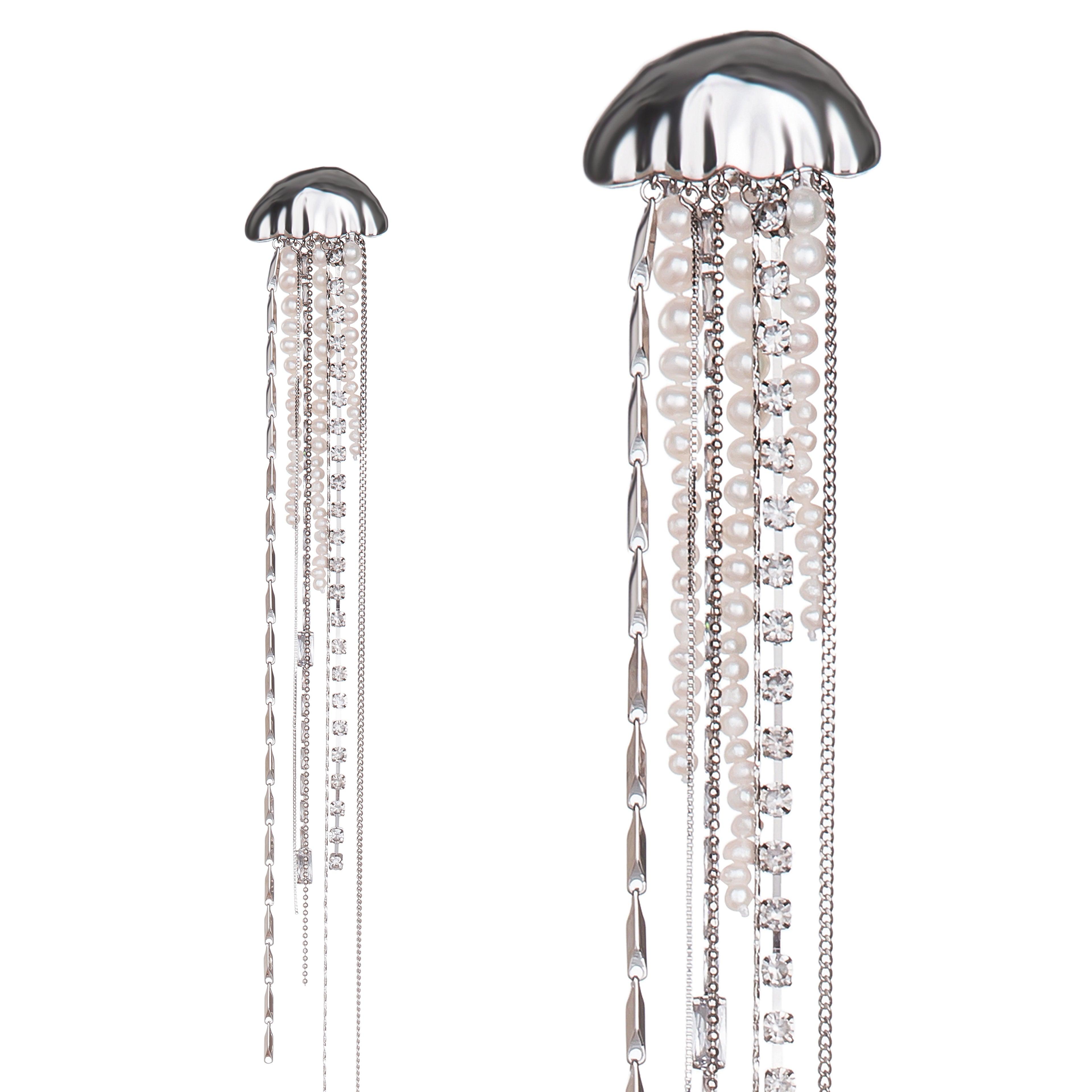 Jellyfish Tassels Baroque Pearl Ear Cuff 1 Piece - Uniqvibe