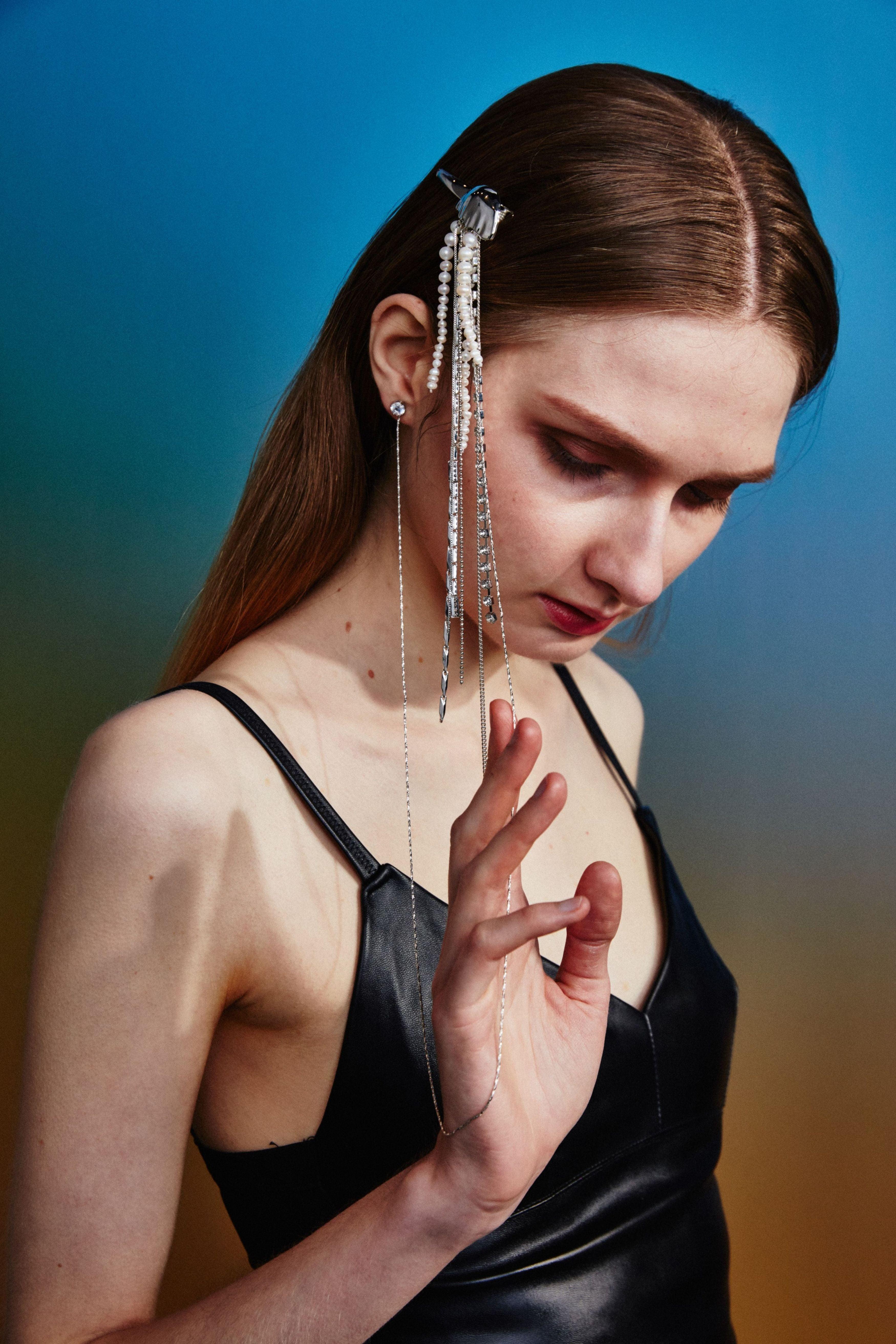 Jellyfish Tassels Baroque Pearl Hair Clip - Uniqvibe