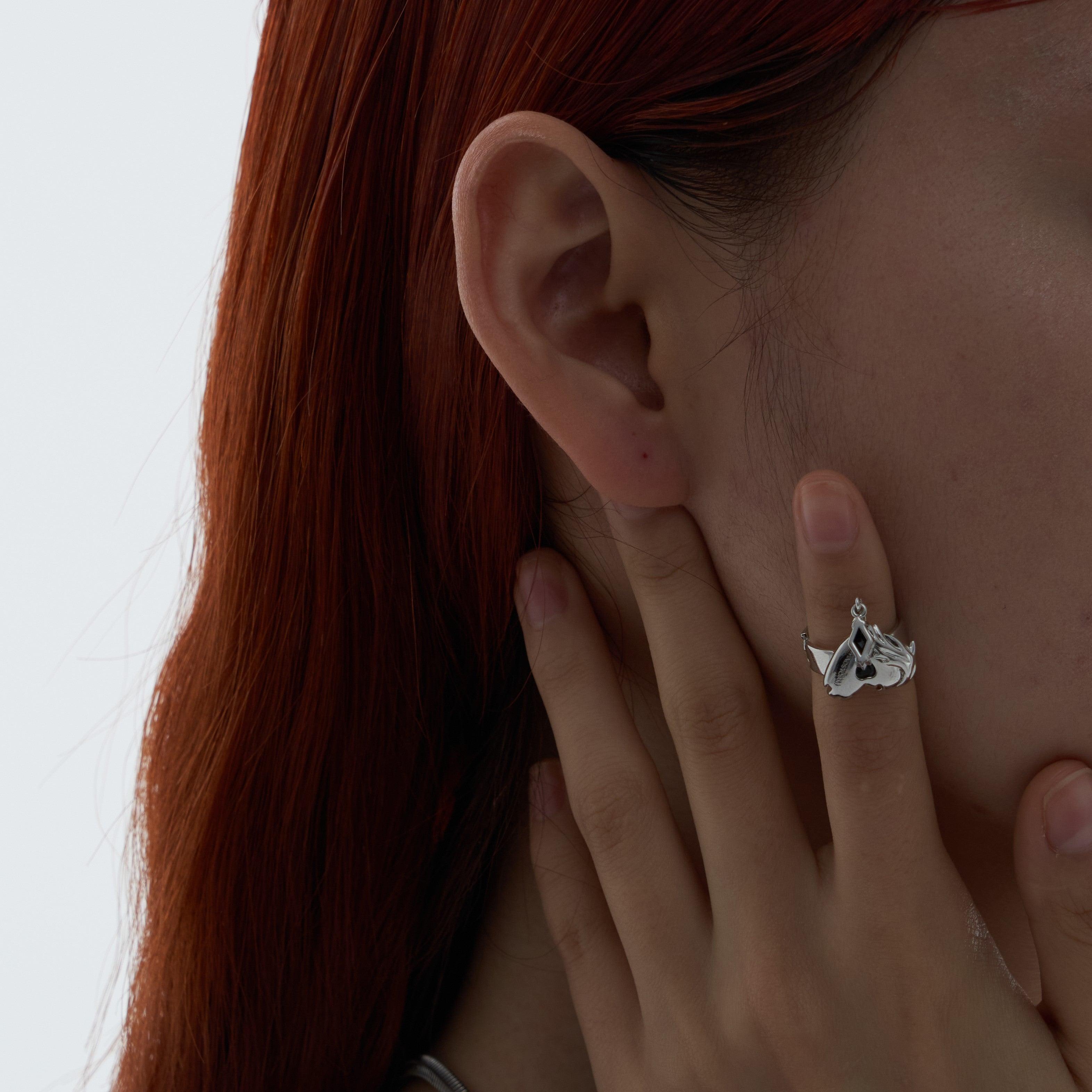 Love Black Heart Open Adjustable Ring - Uniqvibe