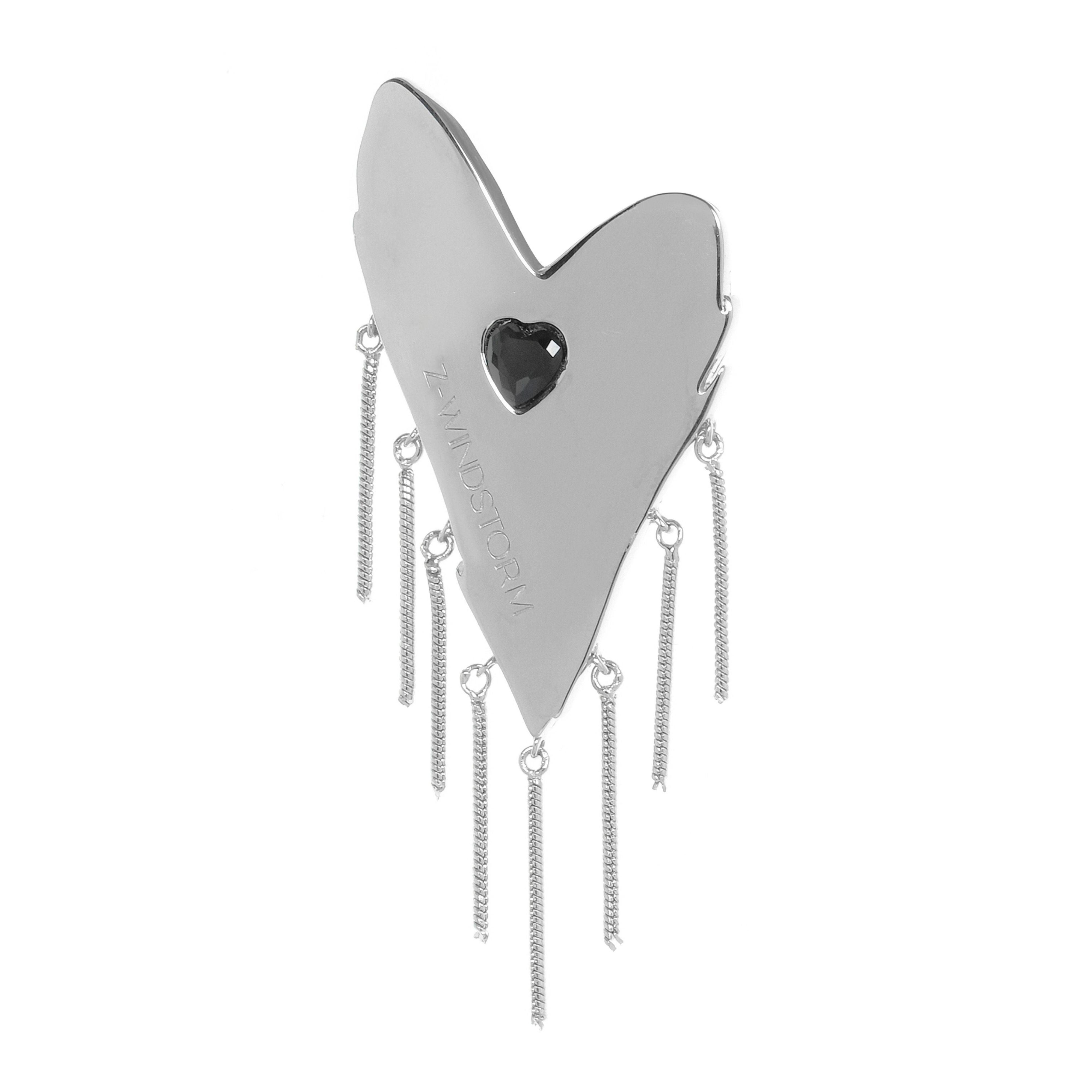 Love Black Heart Tassel Open Adjustable Ring - Uniqvibe