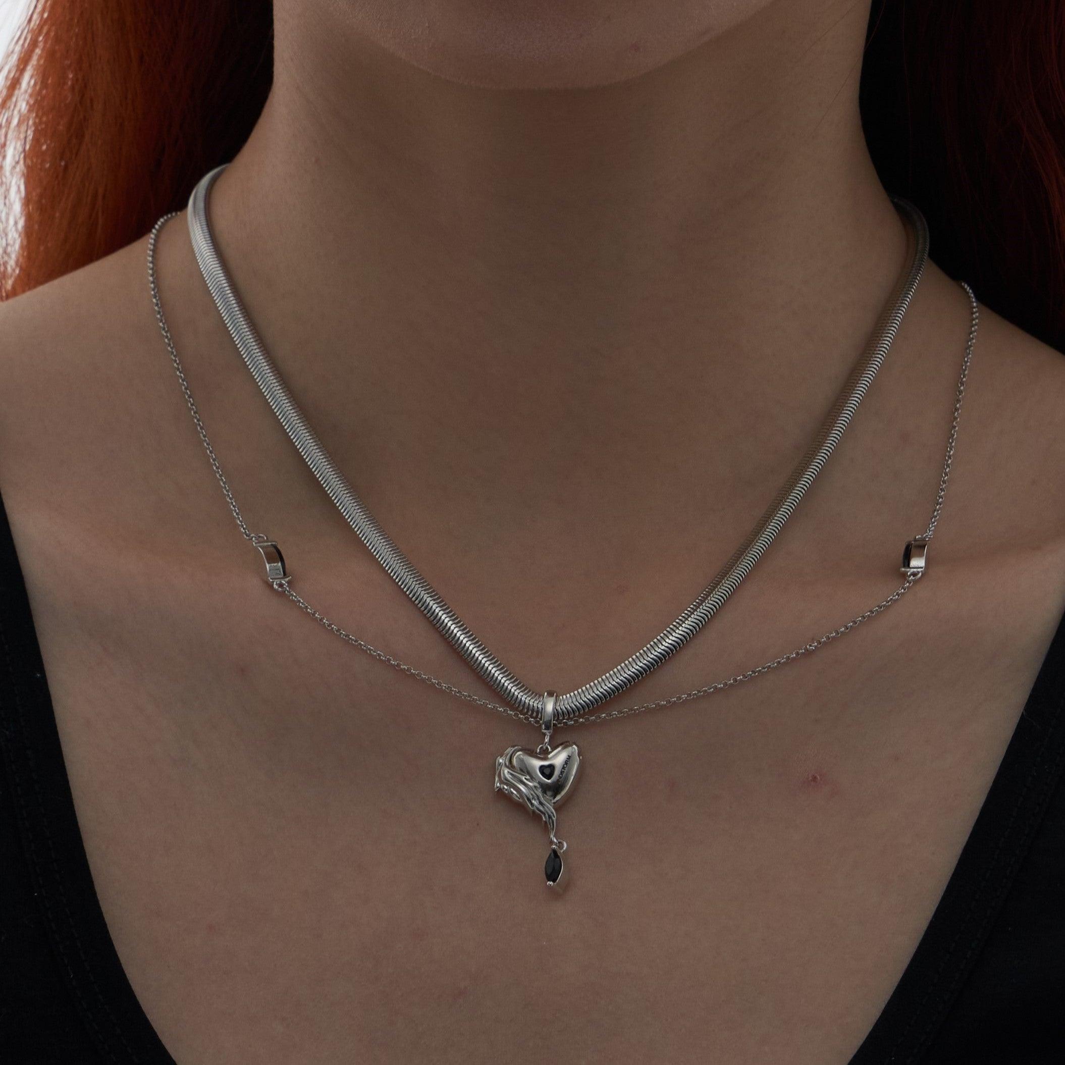 Love Pendant Double Clavicle Necklace - Uniqvibe
