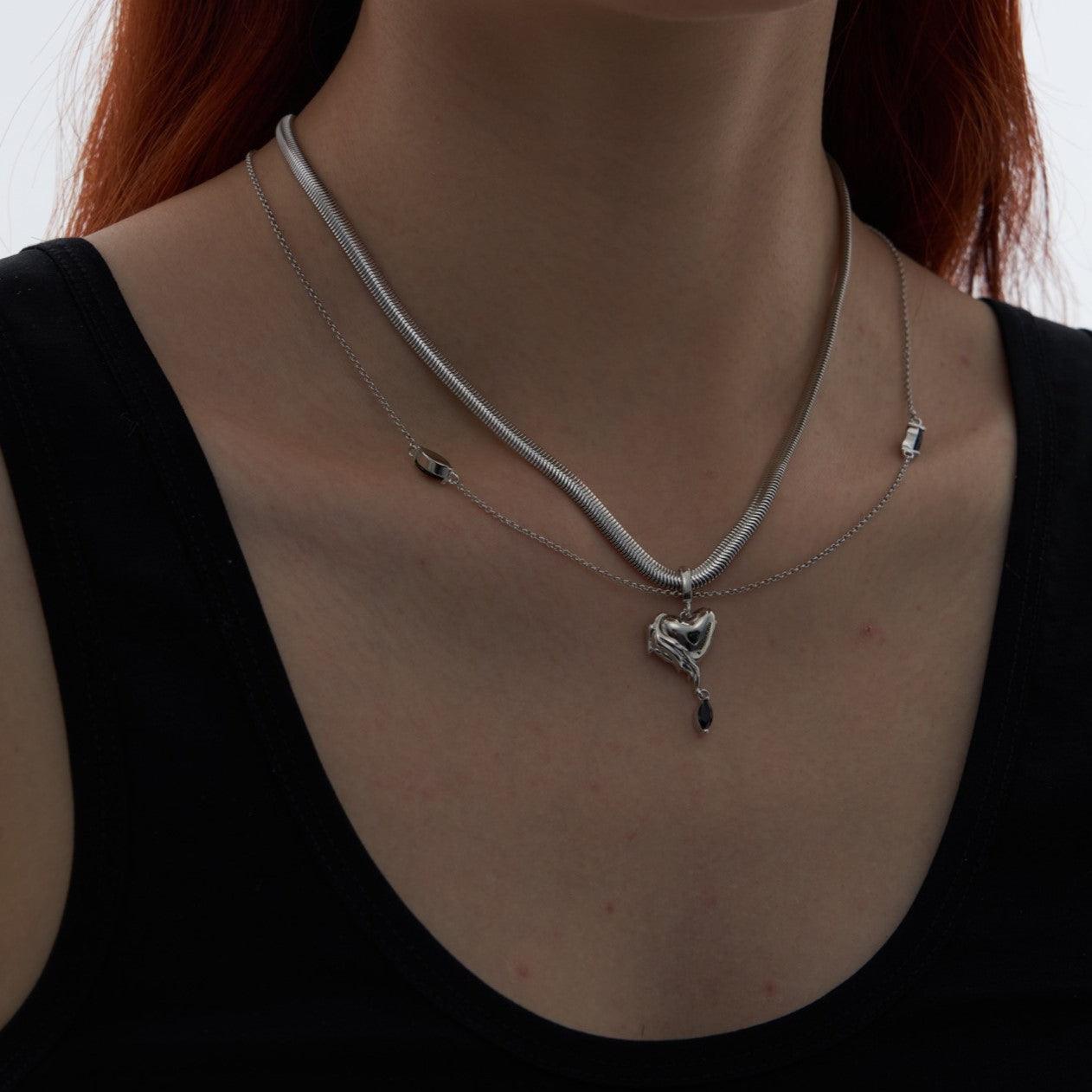 Love Pendant Double Clavicle Necklace - Uniqvibe