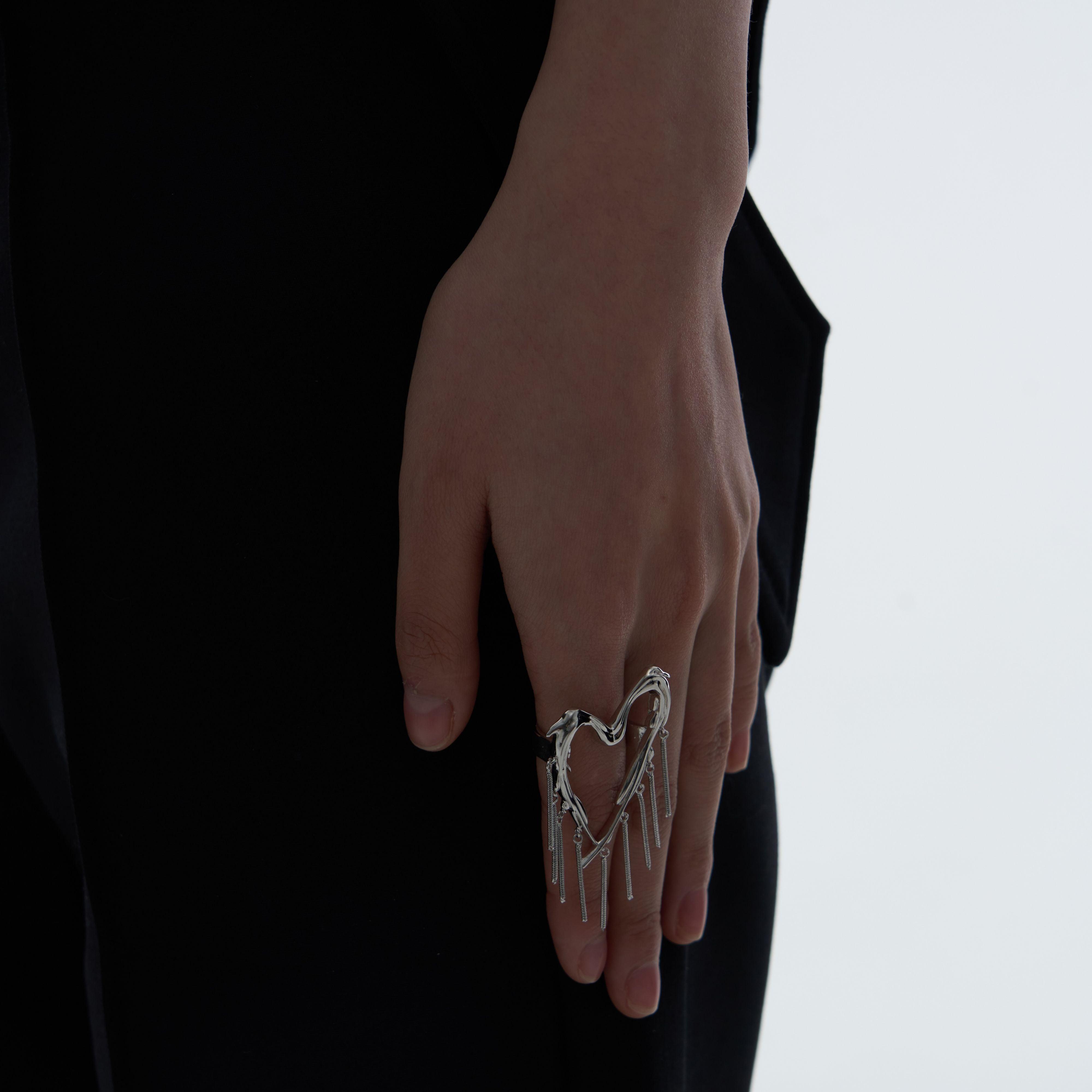 Love Wing Tassel Open Adjustable Ring - Uniqvibe