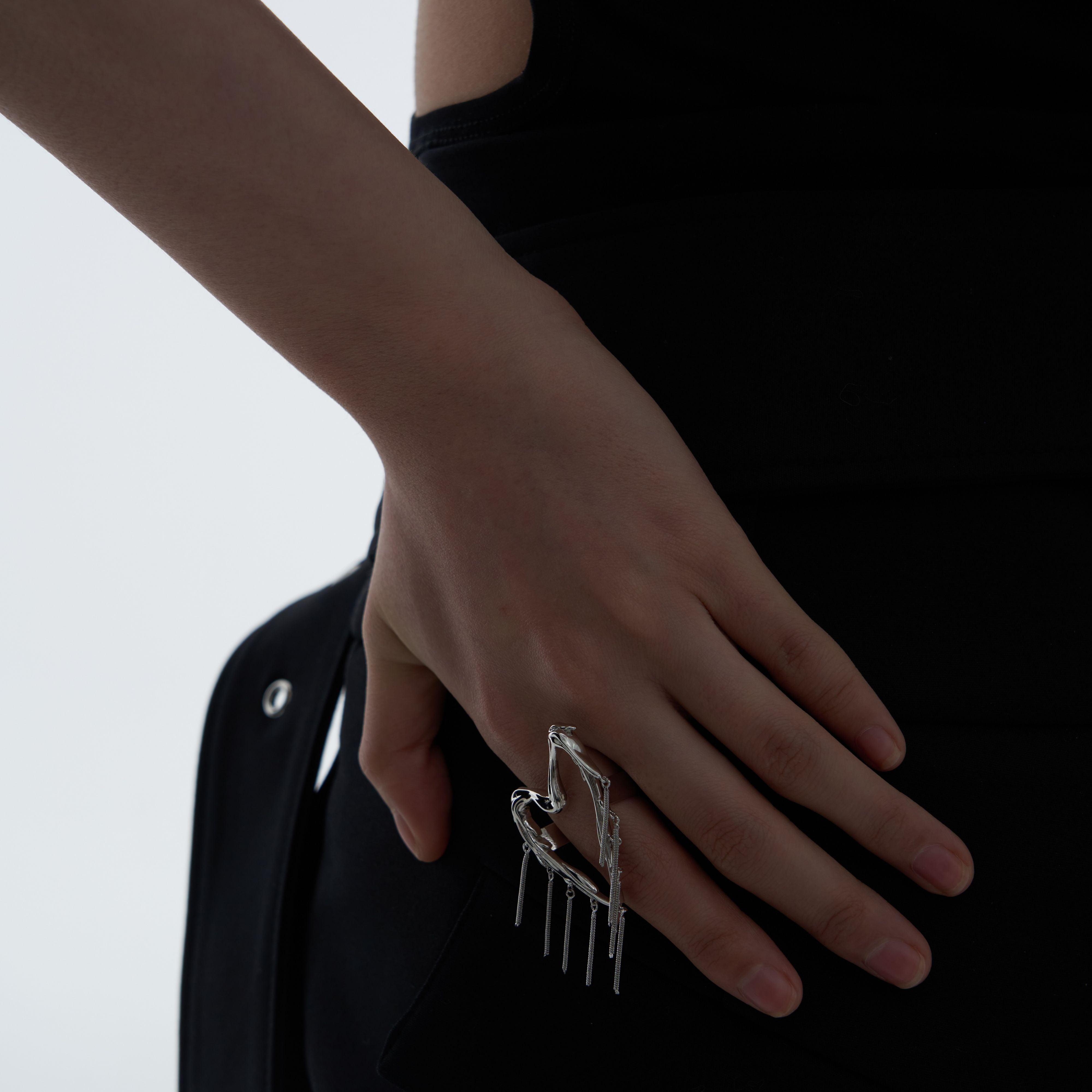 Love Wing Tassel Open Adjustable Ring - Uniqvibe