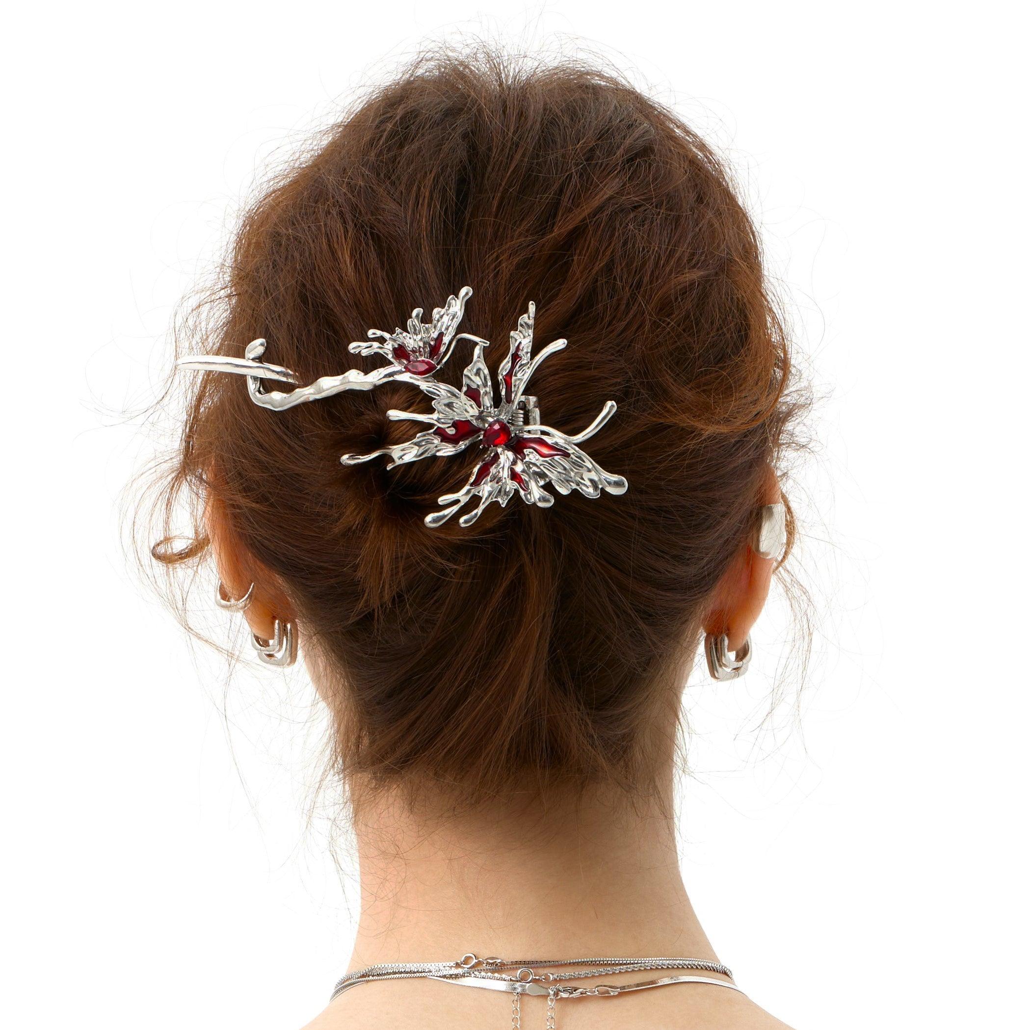 Metal Enamel Butterfly Hair Clip - Uniqvibe