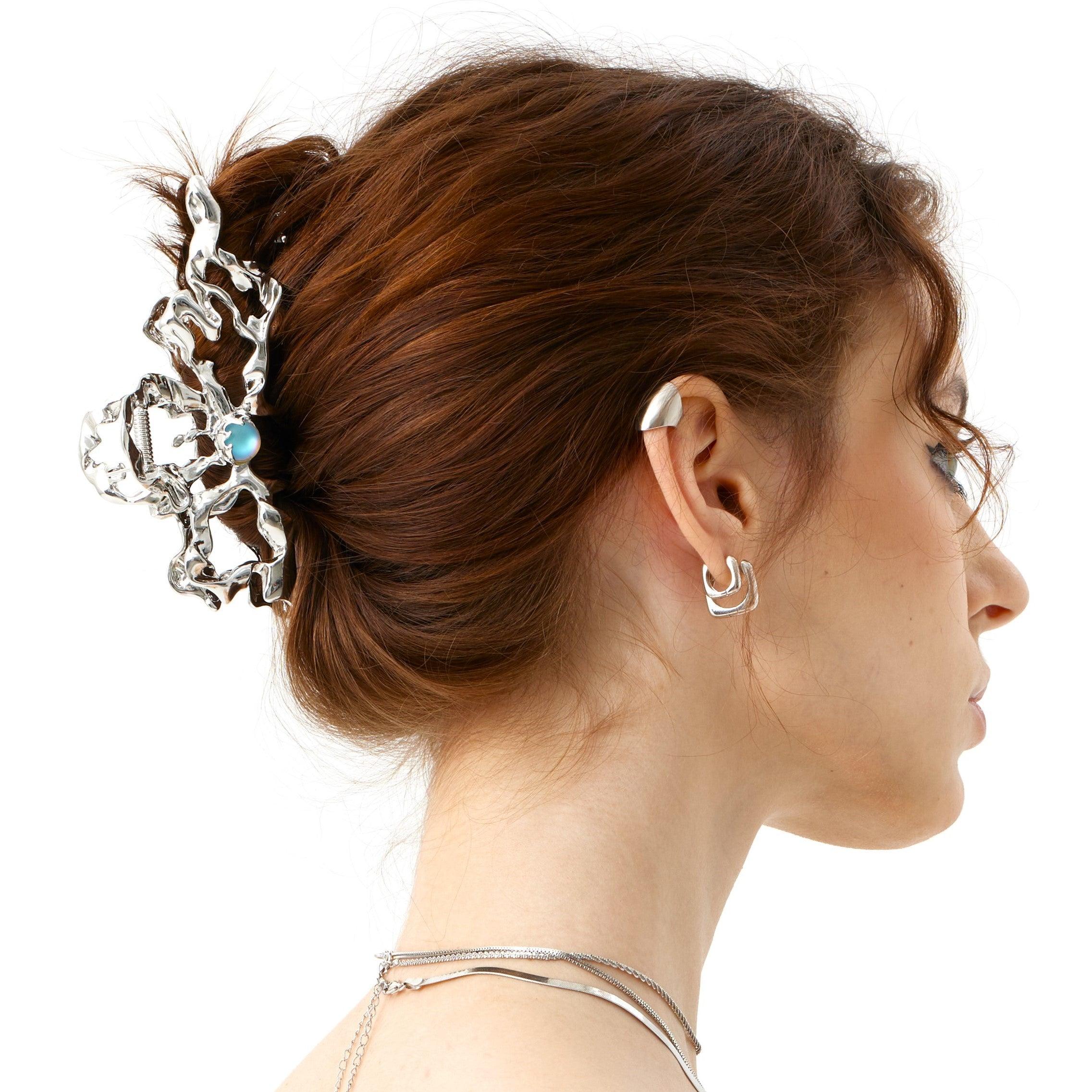 Metal Moonstone Hair Claw Clips - Uniqvibe