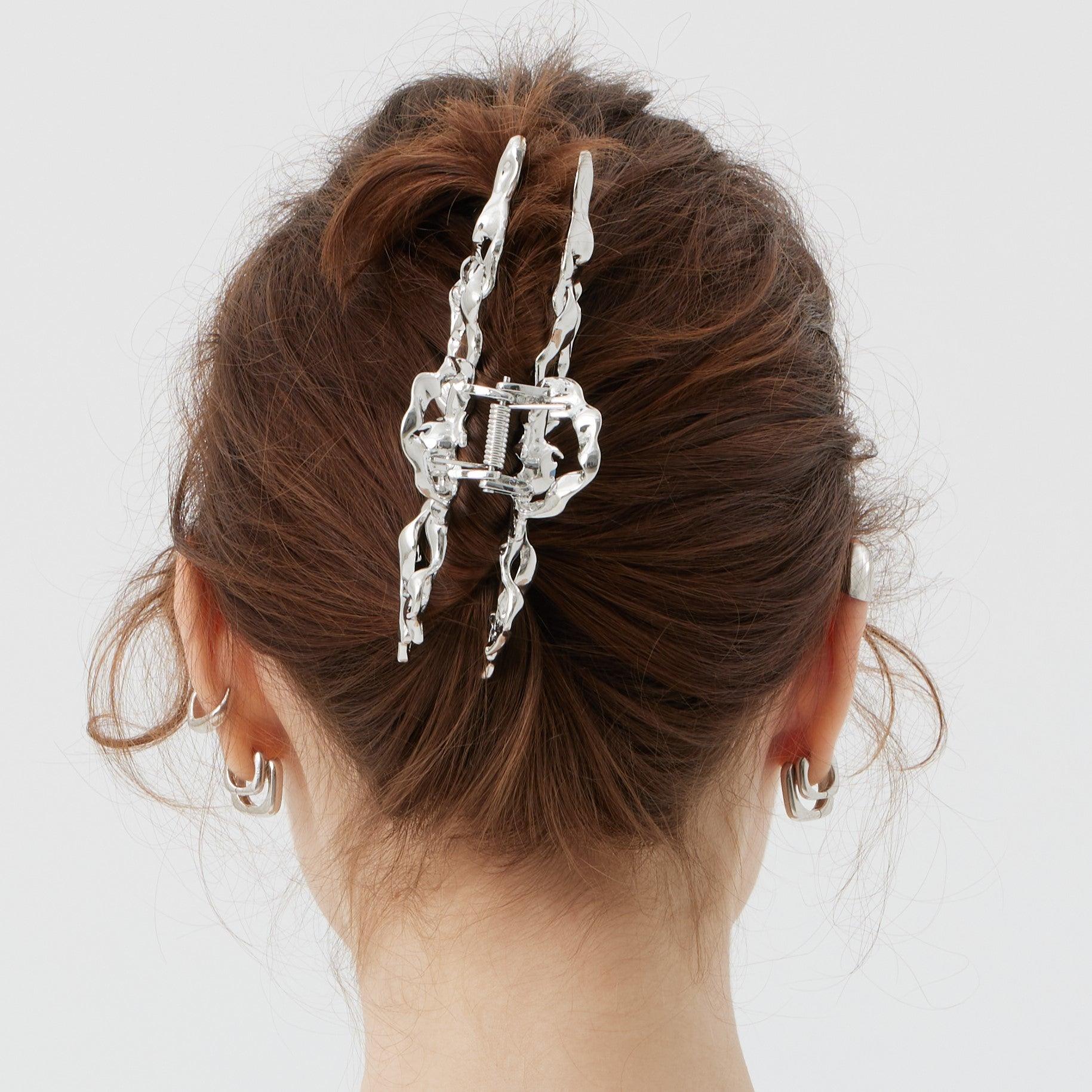 Metal Moonstone Hair Claw Clips - Uniqvibe