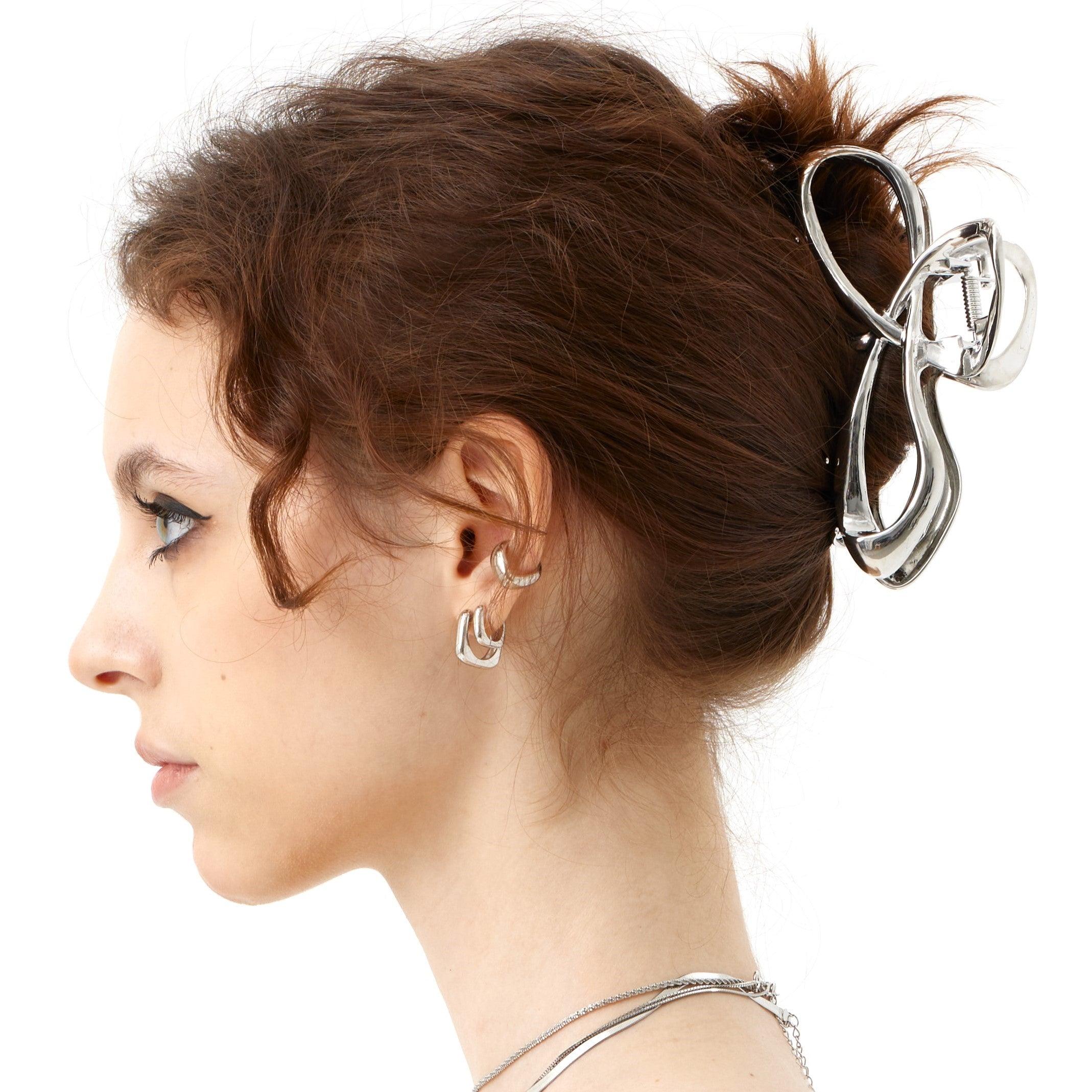 Metal Ribbon Hair Claw Clips - Uniqvibe