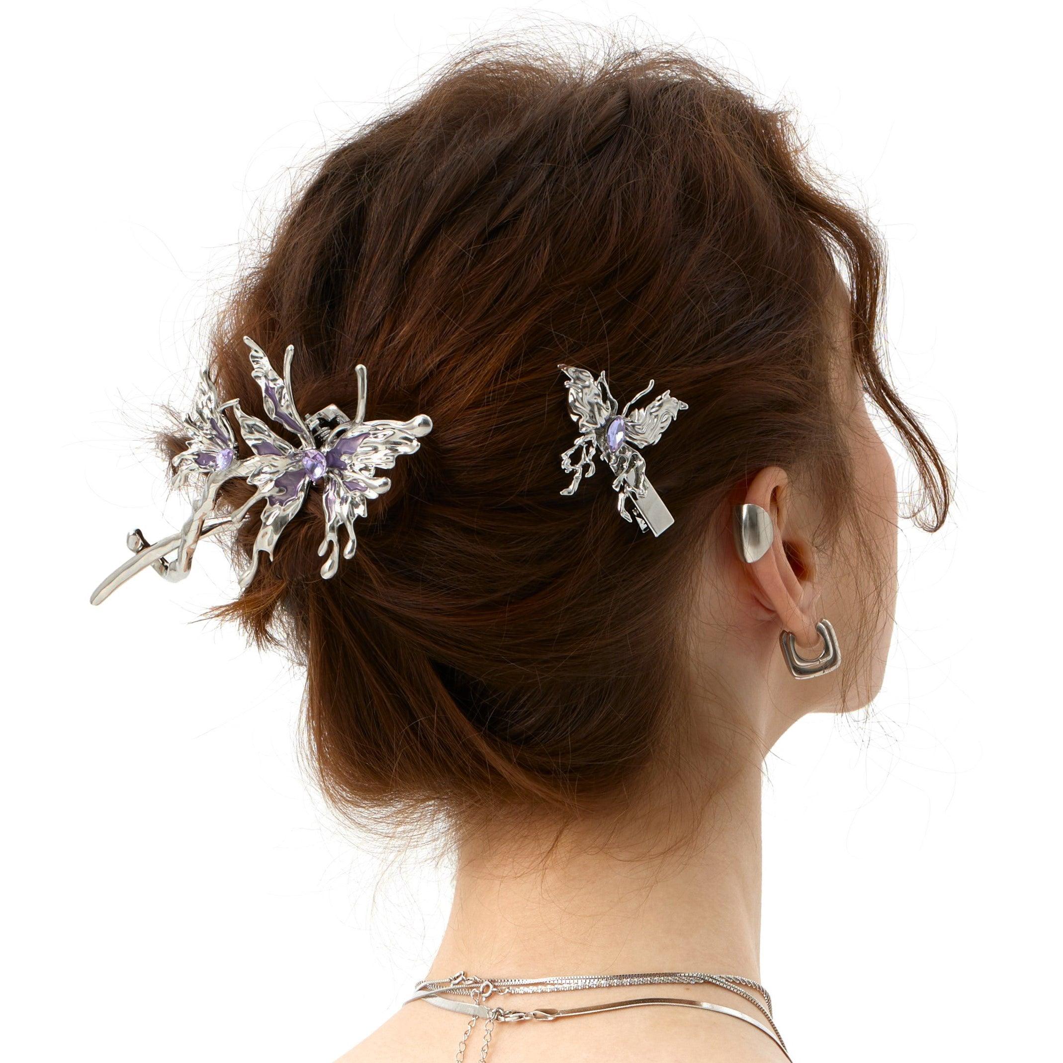 Metal Zircon Butterfly Hair Clip - Uniqvibe