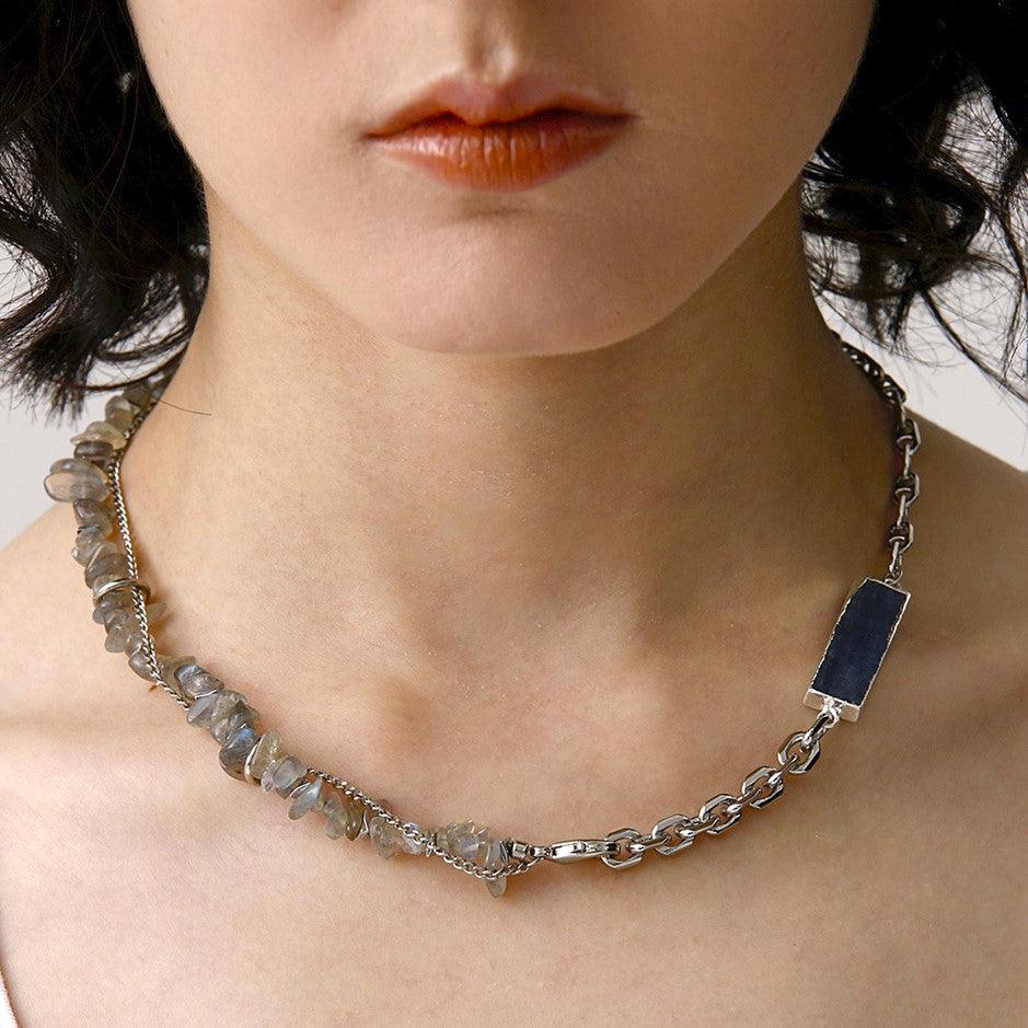 Moonstone and Kyanite Necklace - Uniqvibe