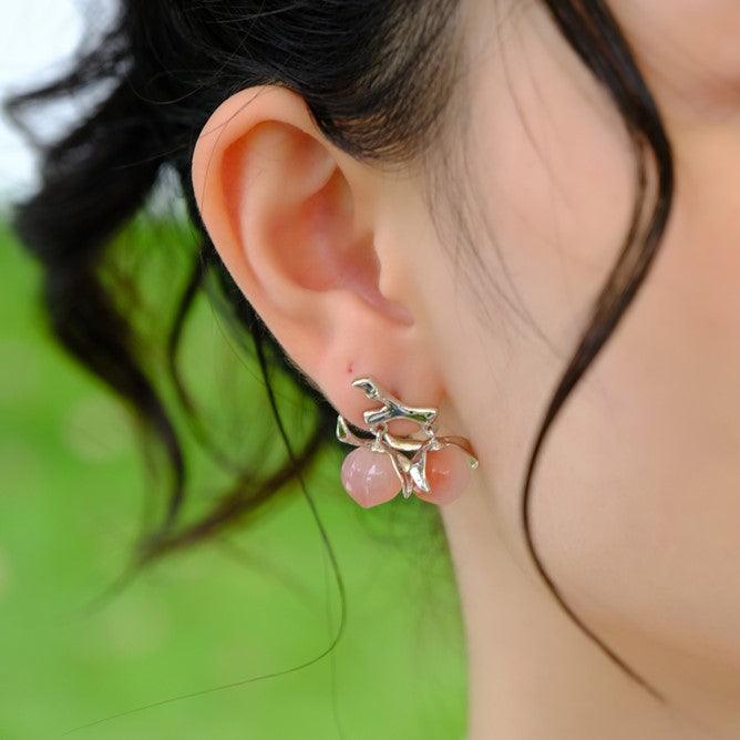 Natural Agate Double Peaches Earrings - Uniqvibe